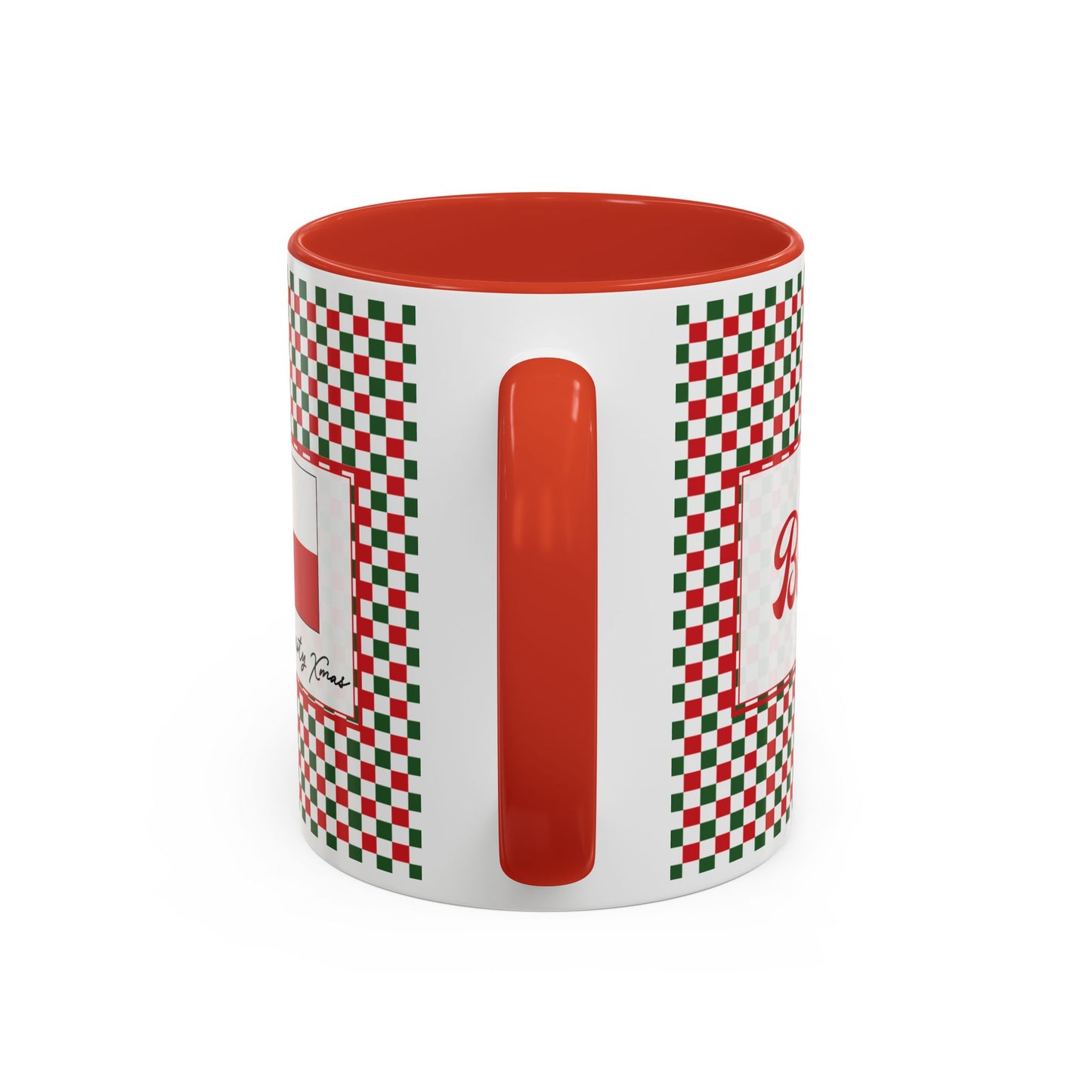 Blitz- Christmas Checkered Personalizable Christmas Ceramic Mug (11oz, 15 oz)