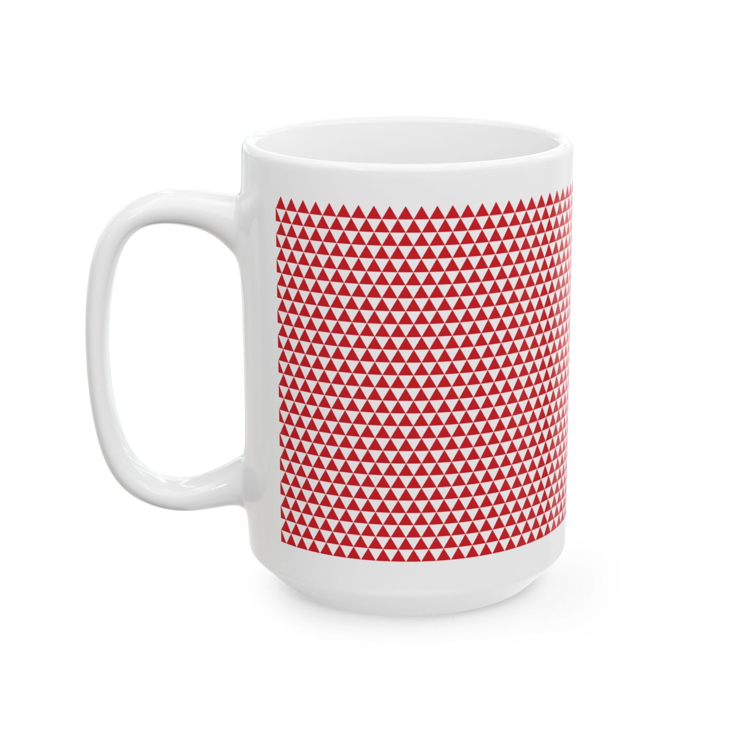 Red Triangles Ceramic Mug, (11oz, 15oz)