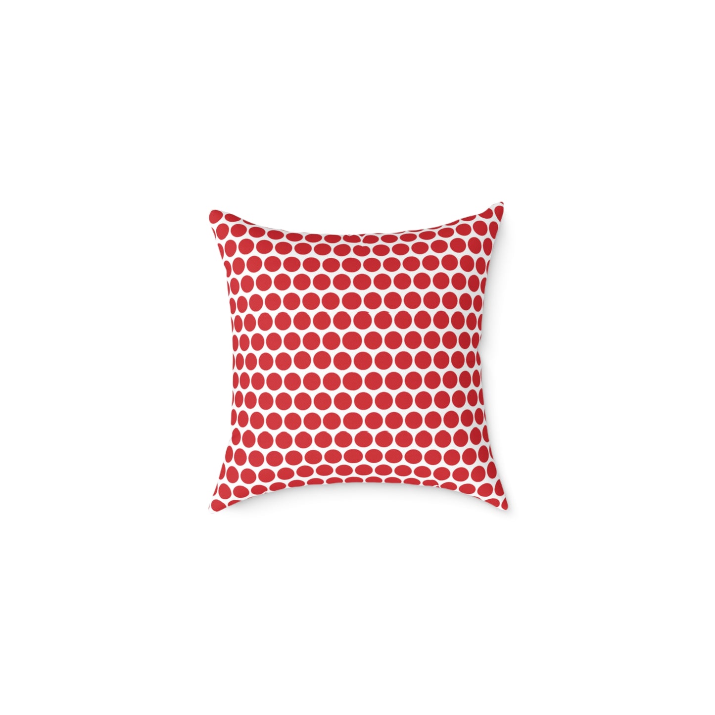 Red Polka Dot Christmas Decorative Pillow | Double‑Sided Poly Canvas Cushion, Vibrant Holiday Décor, 5 Sizes