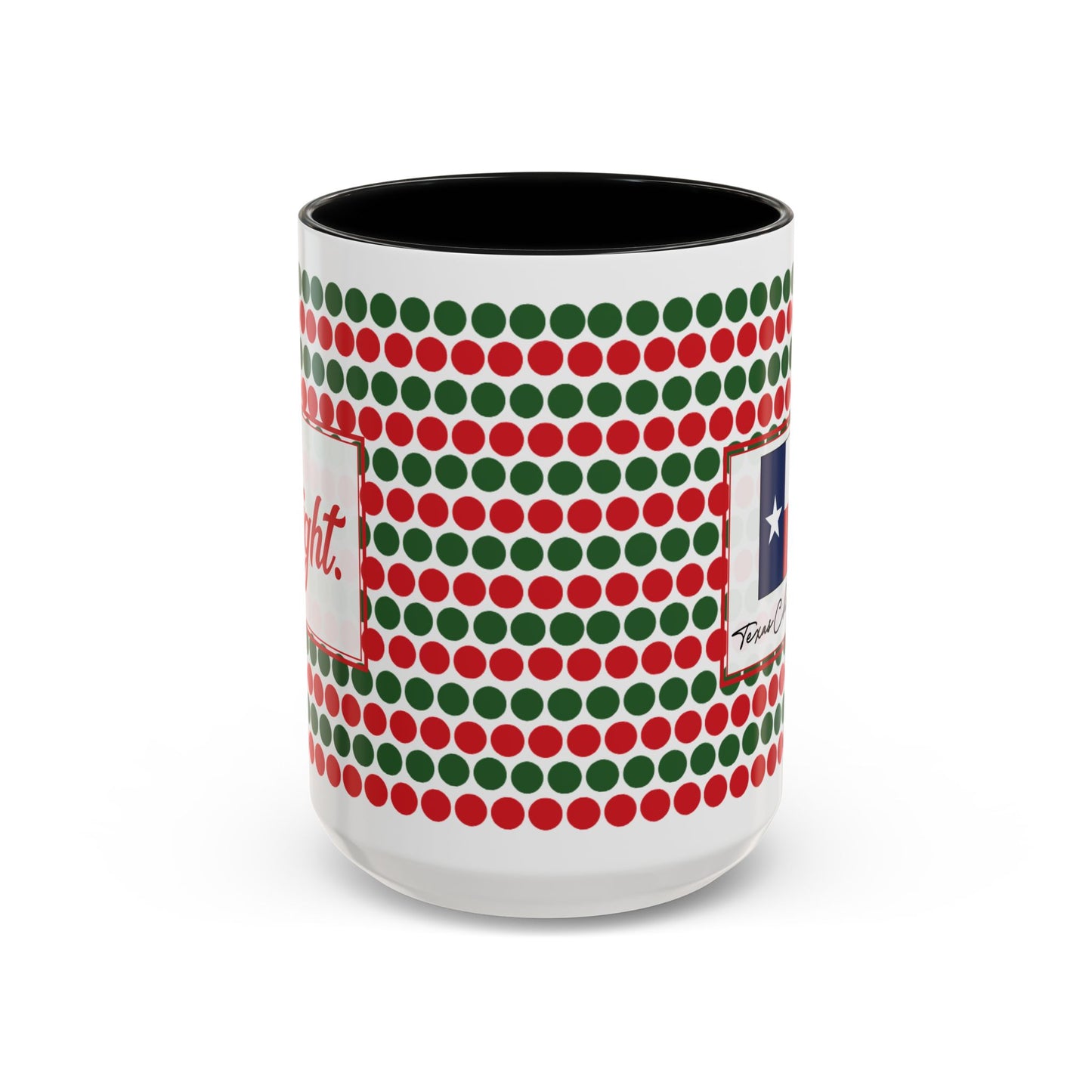 Bright- Christmas Polka Dot Personalizable Christmas Ceramic Mug (11oz, 15 oz)