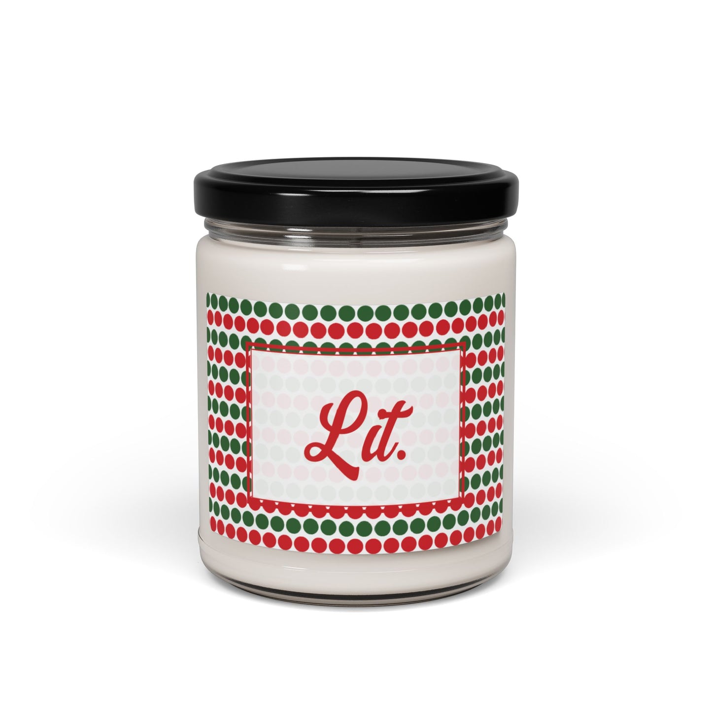 Lit- Christmas Polka Dots Scented Soy Candle, 9oz