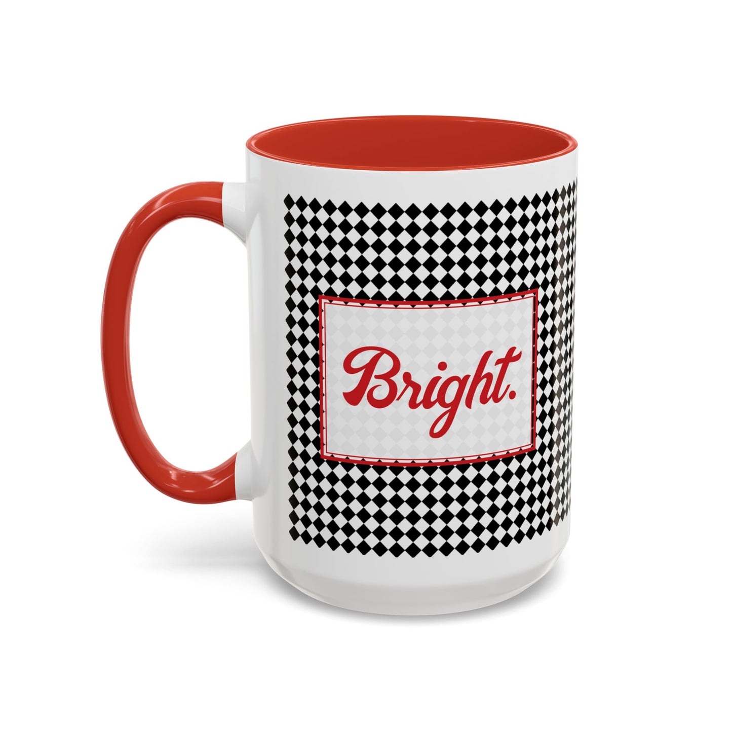 Bright- Black Argyle Personalizable Christmas Ceramic Mug (11oz, 15 oz)