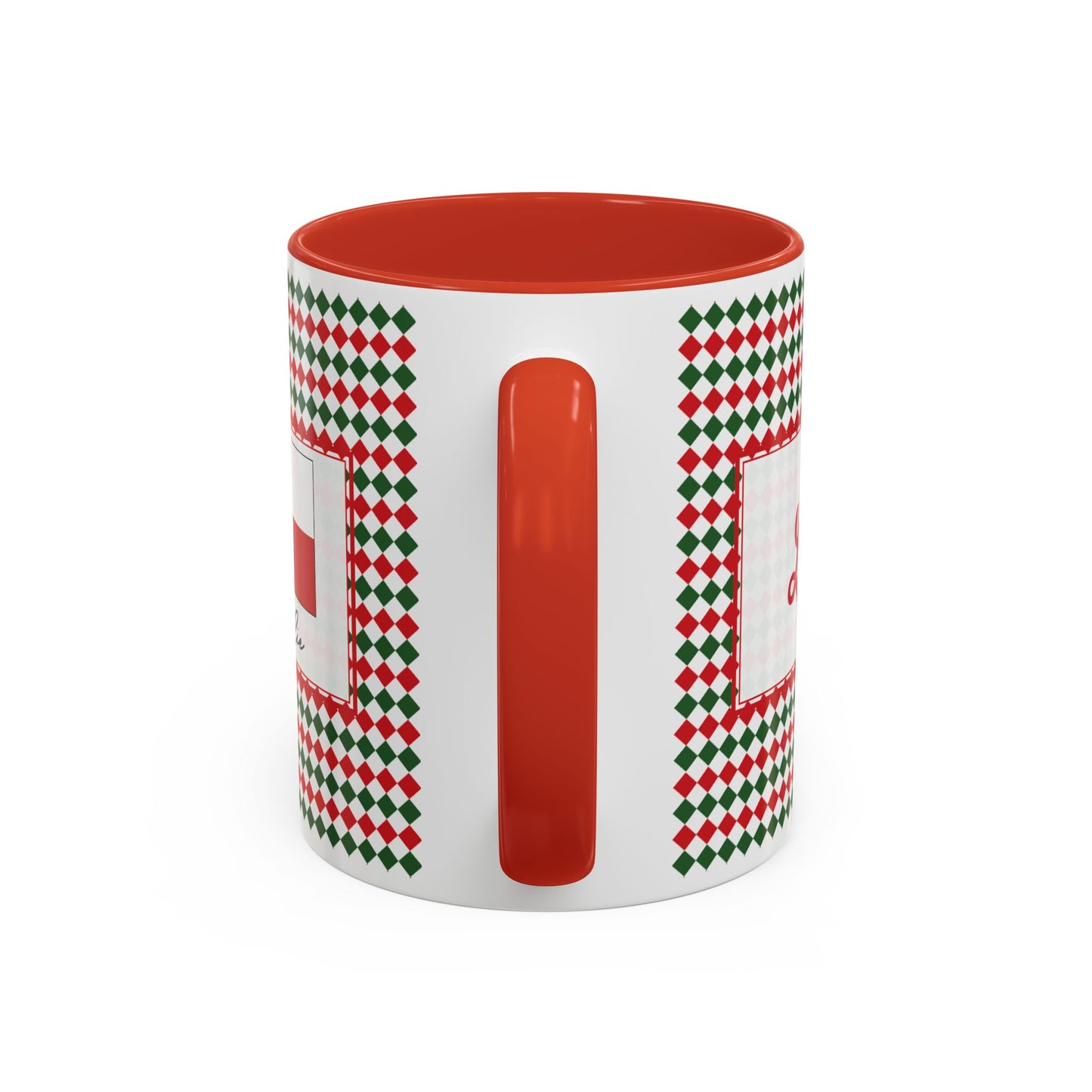 Lit- Christmas Argyle Personalizable Christmas Ceramic Mug (11oz, 15 oz)