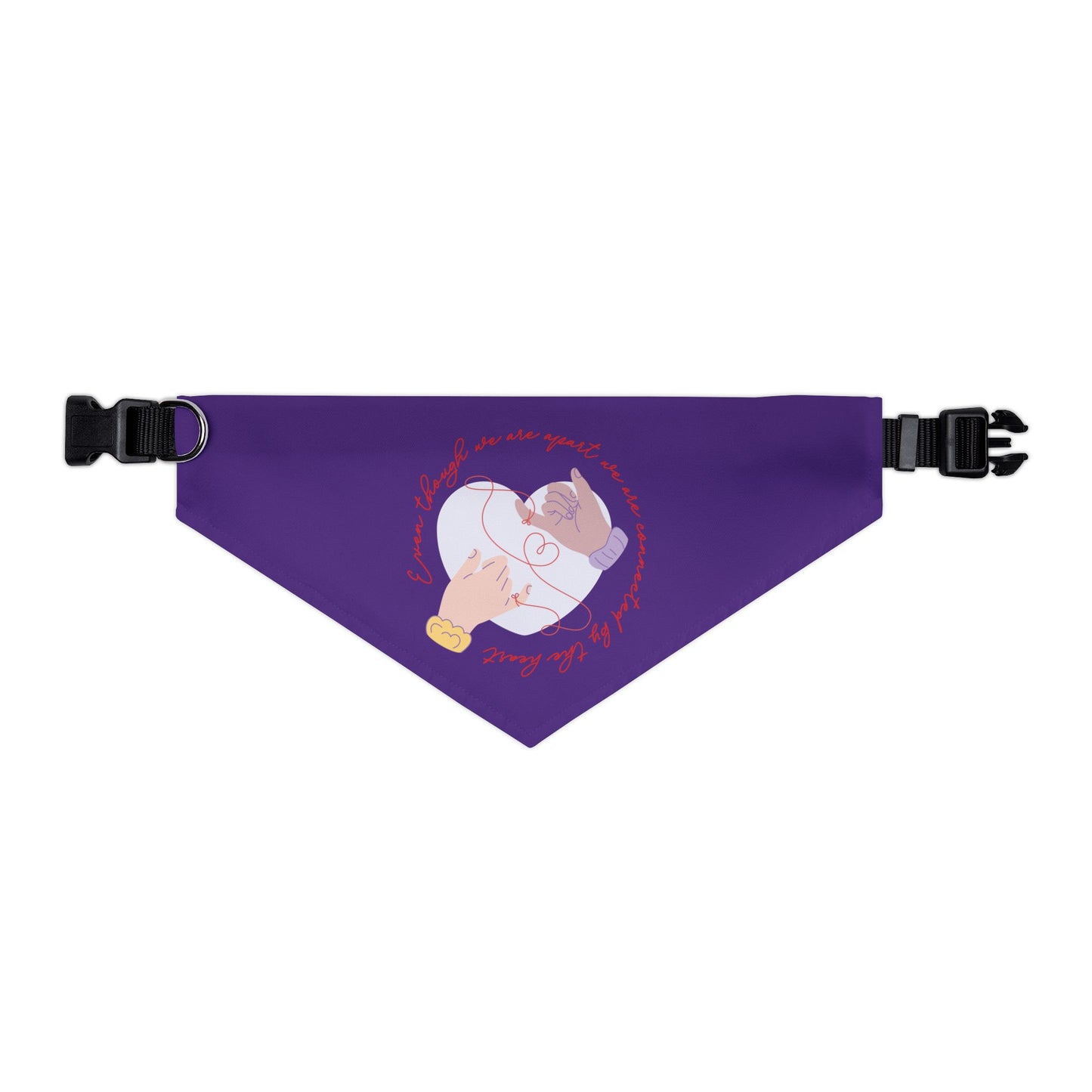 Apart But Connected By The Heart Clip-On Pet Bandana Collar