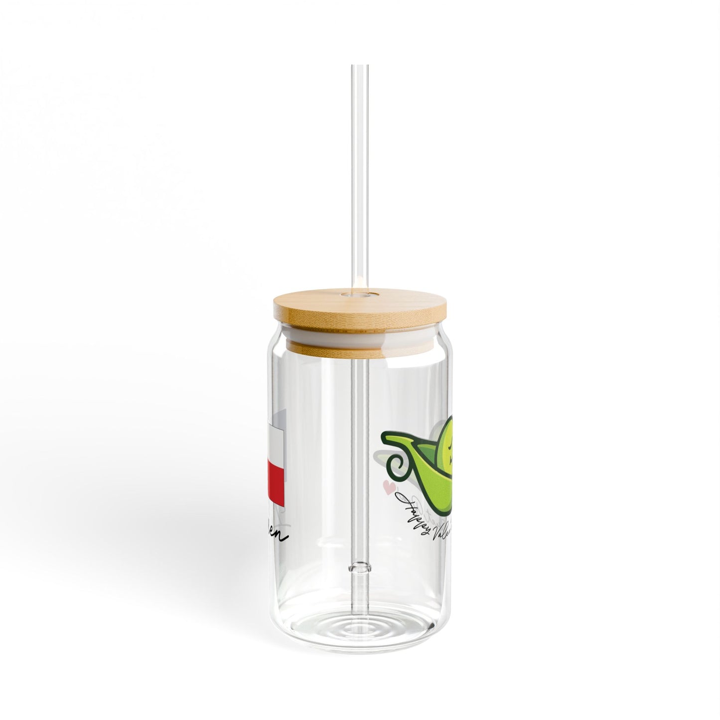 Sweet Pea Texas Flag Valentines Personalizable Custom Name Sipper Glass, 16oz