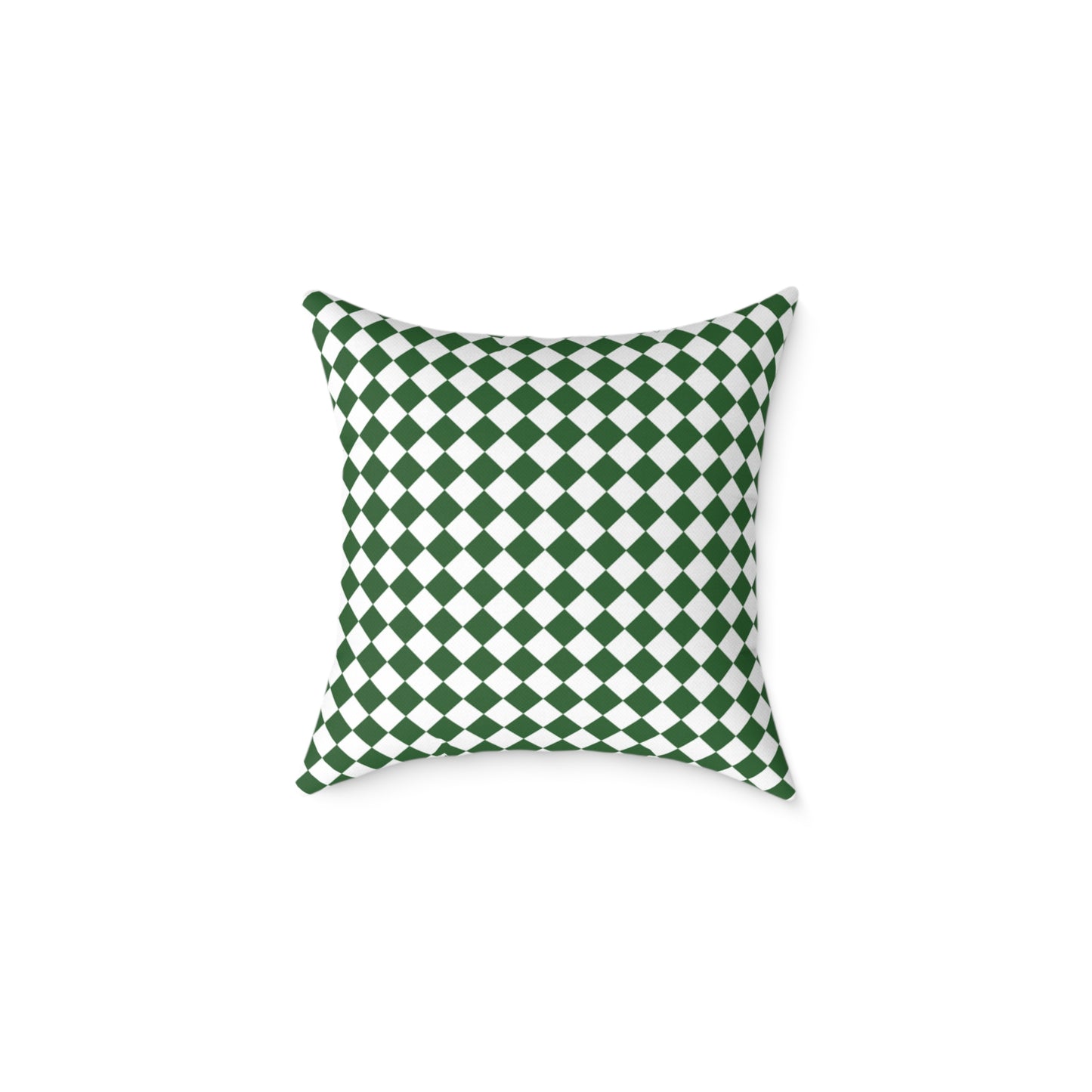 Green & White Argyle Christmas Decorative Pillow | Double Sided Poly Canvas Cushion, Vibrant Holiday Decor, 5 Sizes