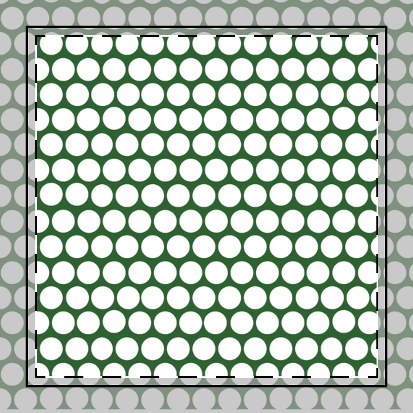 White Polka Dots on Green Cotton Twill Napkin