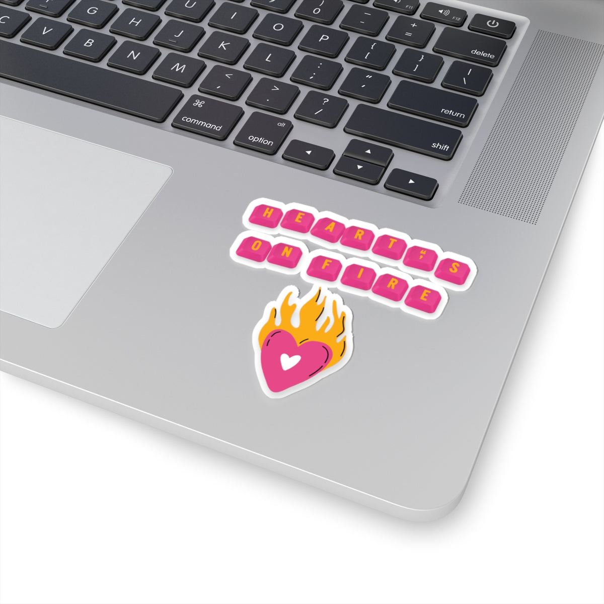 HEARTS ON FIRE Key Caps Flaming Heart Valentine Kiss-Cut Stickers