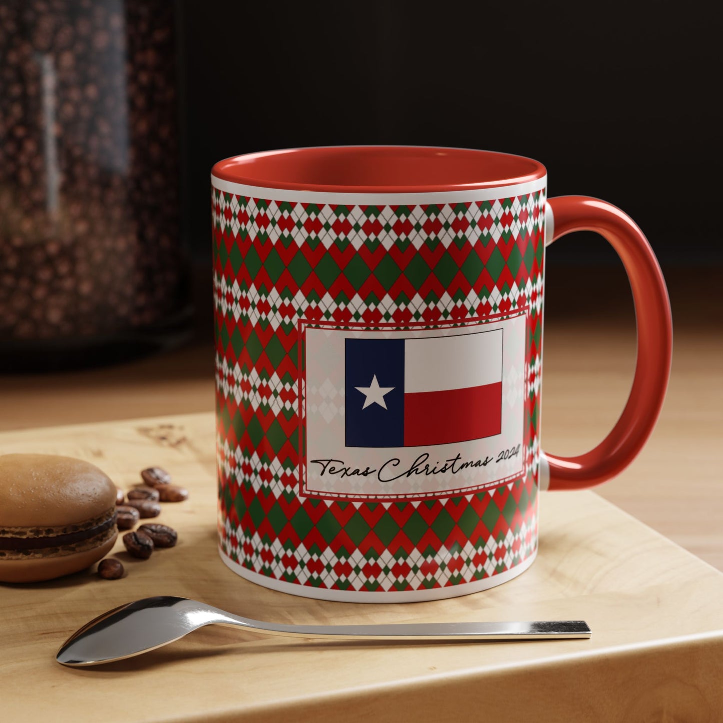 Lit- Christmas Extra Argyle Personalizable Christmas Ceramic Mug (11oz, 15 oz)