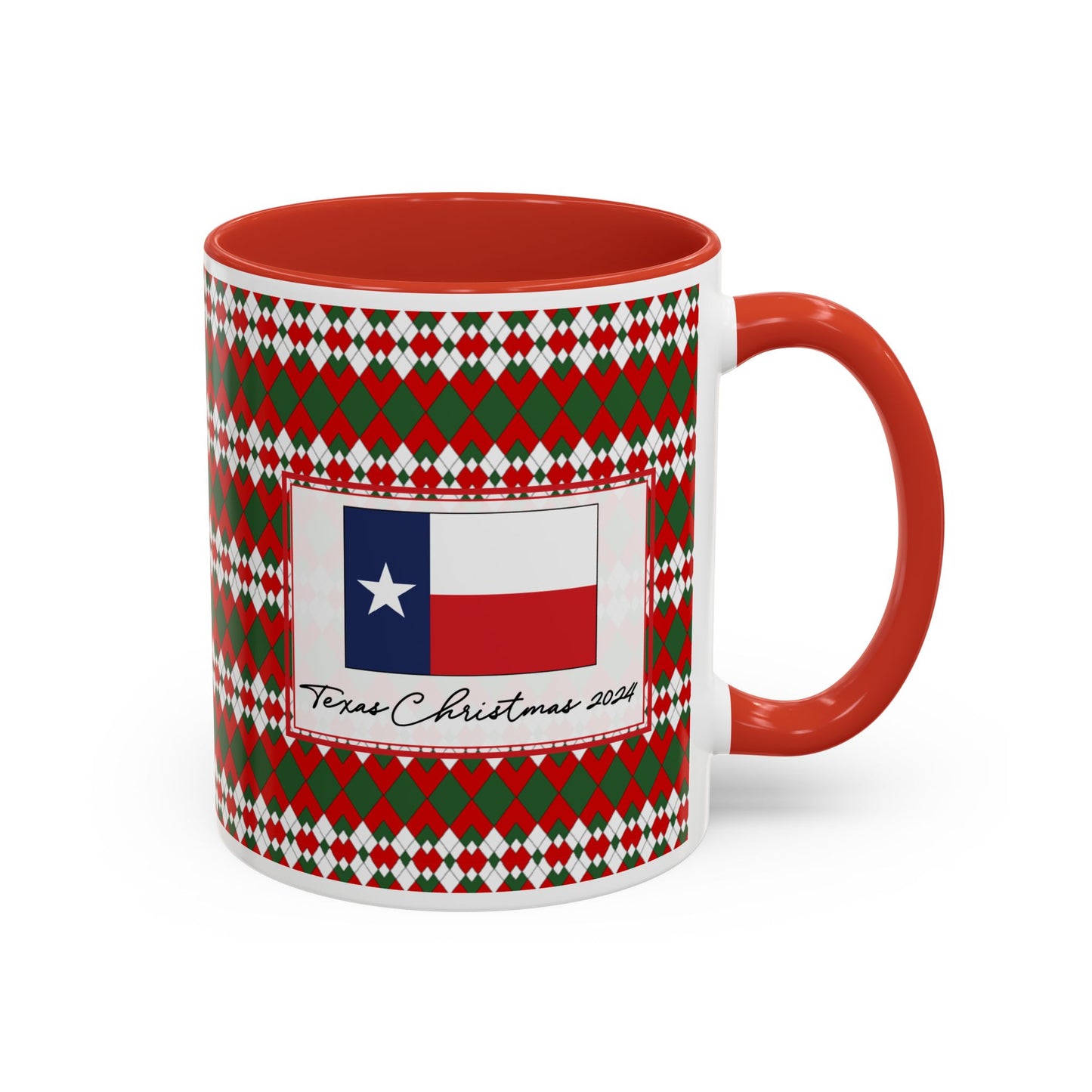 Bright- Christmas Extra Argyle Personalizable Christmas Ceramic Mug (11oz, 15 oz)