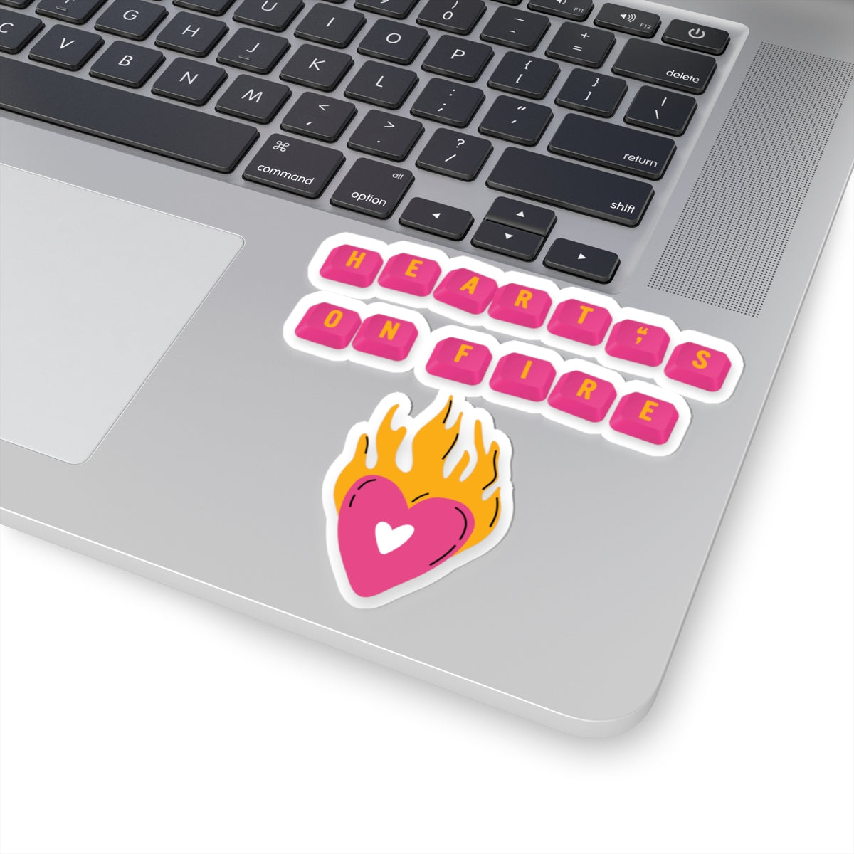 HEARTS ON FIRE Key Caps Flaming Heart Valentine Kiss-Cut Stickers
