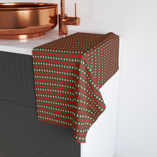 Christmas Fancy Argyle Hand Towel