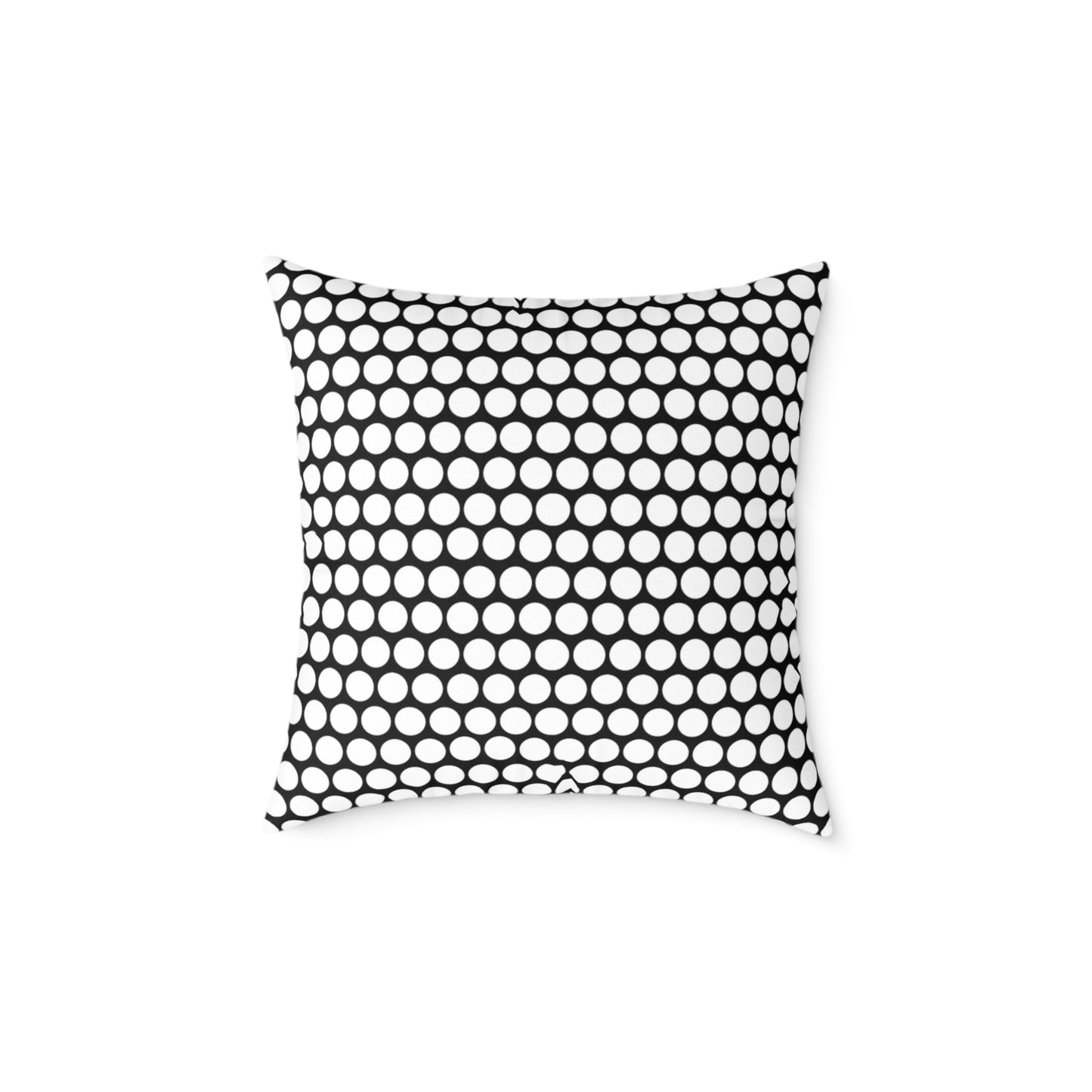 White Polka Dot on Black Christmas Decorative Pillow | Double‑Sided Poly Canvas Cushion, Vibrant Holiday Décor, 5 Sizes