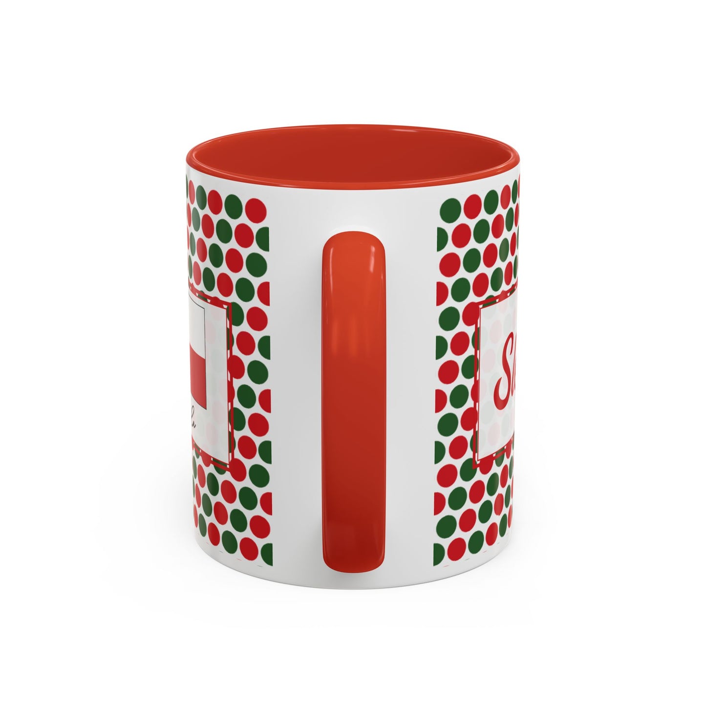 Sleigh- Christmas Polka Dot Party Personalizable Christmas Ceramic Mug (11oz, 15 oz)