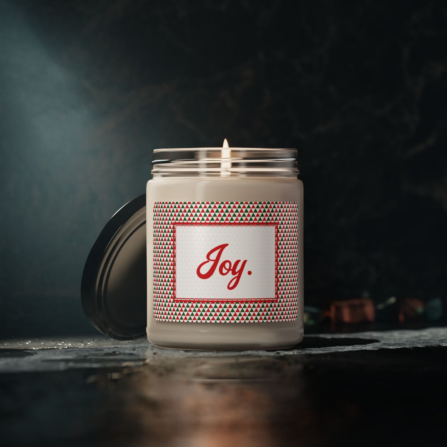 Joy- Christmas Triangles Party Scented Soy Candle, 9oz