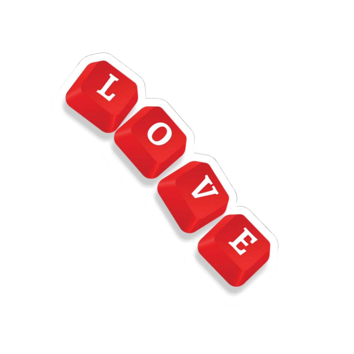 LOVE Key Caps Valentine Kiss-Cut Stickers