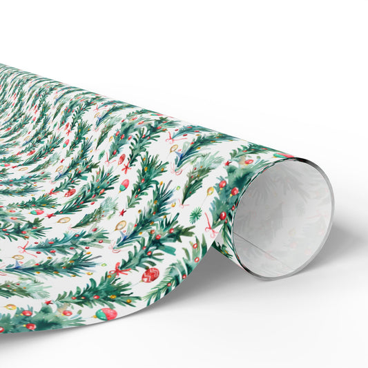 Watercolor Christmas Trees Wrapping Paper