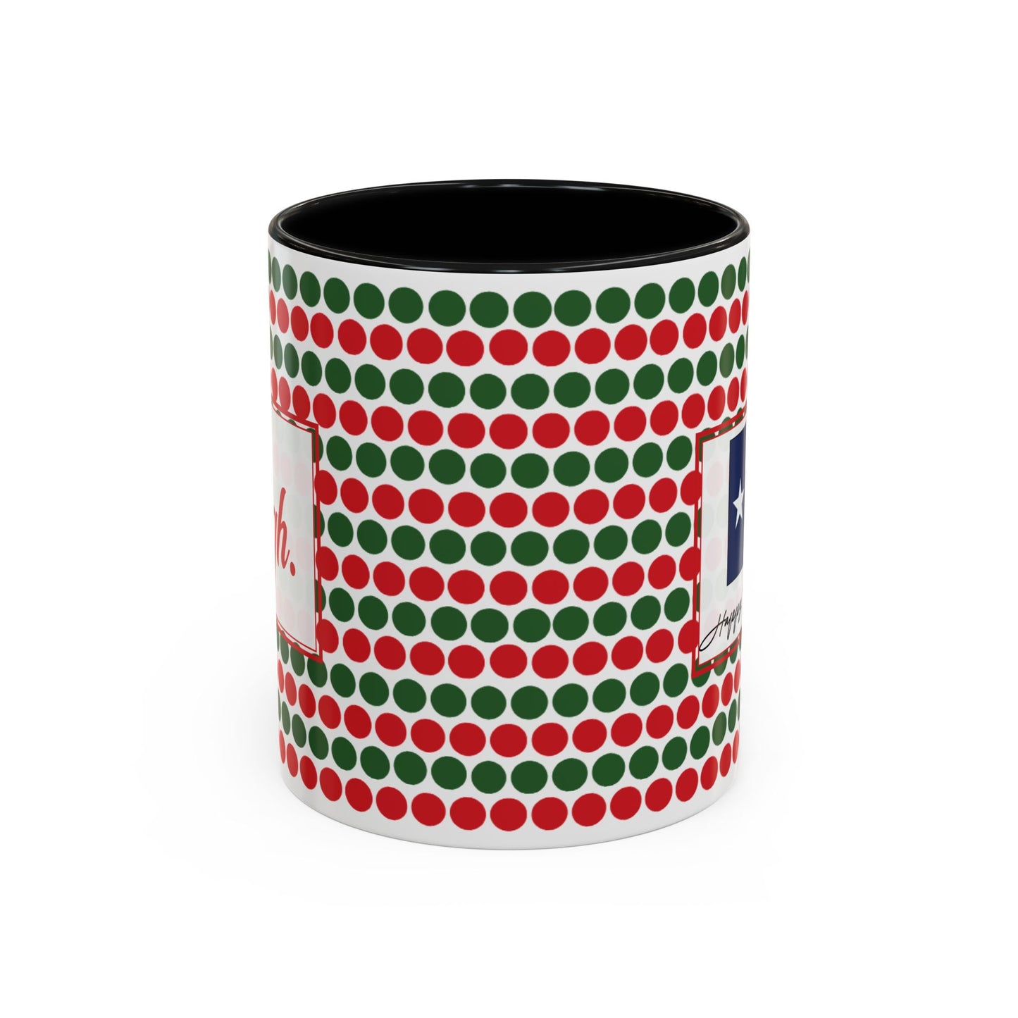 Sleigh- Christmas Polka Dots Personalizable Christmas Ceramic Mug (11oz, 15 oz)