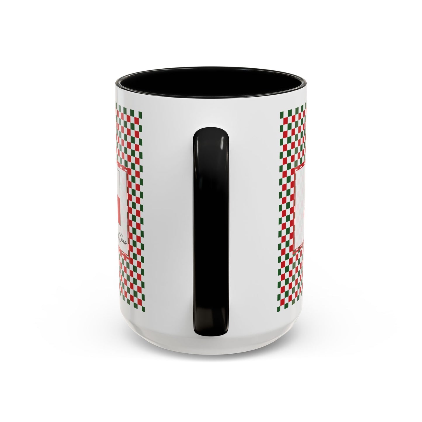 Lit- Christmas Checkered Personalizable Christmas Ceramic Mug (11oz, 15 oz)