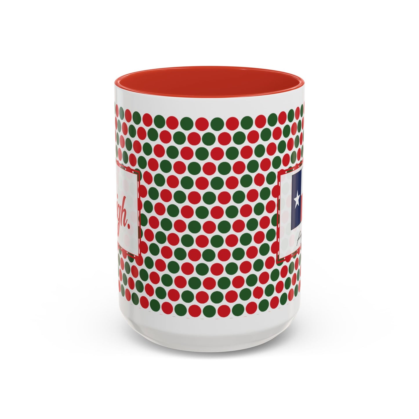 Sleigh- Christmas Polka Dot Party Personalizable Christmas Ceramic Mug (11oz, 15 oz)