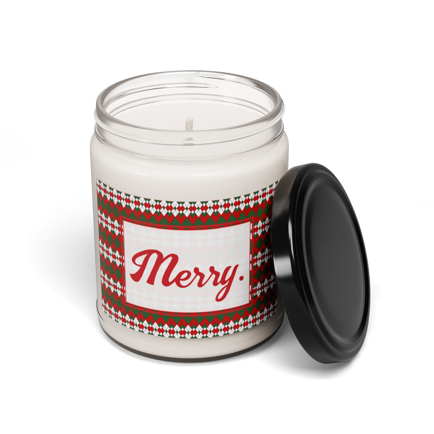 Merry- Christmas Extra Argyle Scented Soy Candle, 9oz