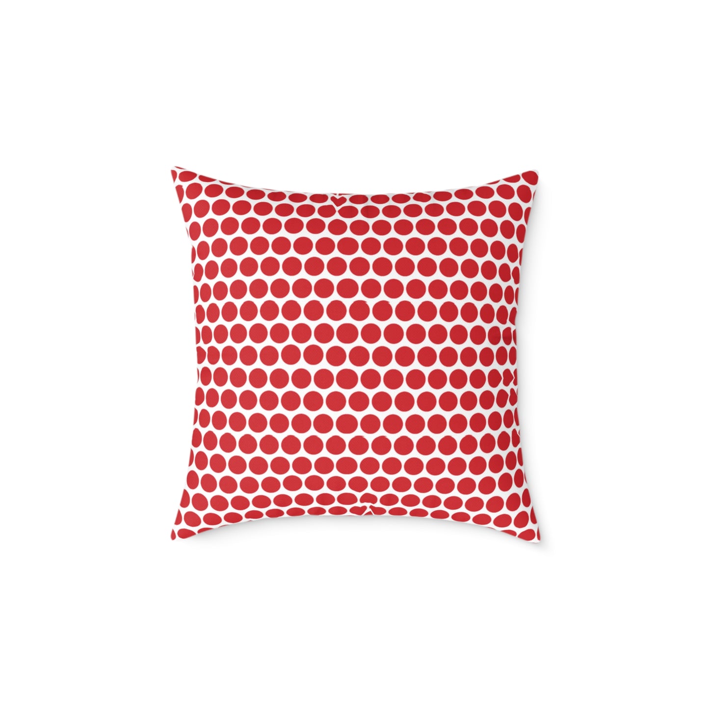 Red Polka Dot Christmas Decorative Pillow | Double‑Sided Poly Canvas Cushion, Vibrant Holiday Décor, 5 Sizes