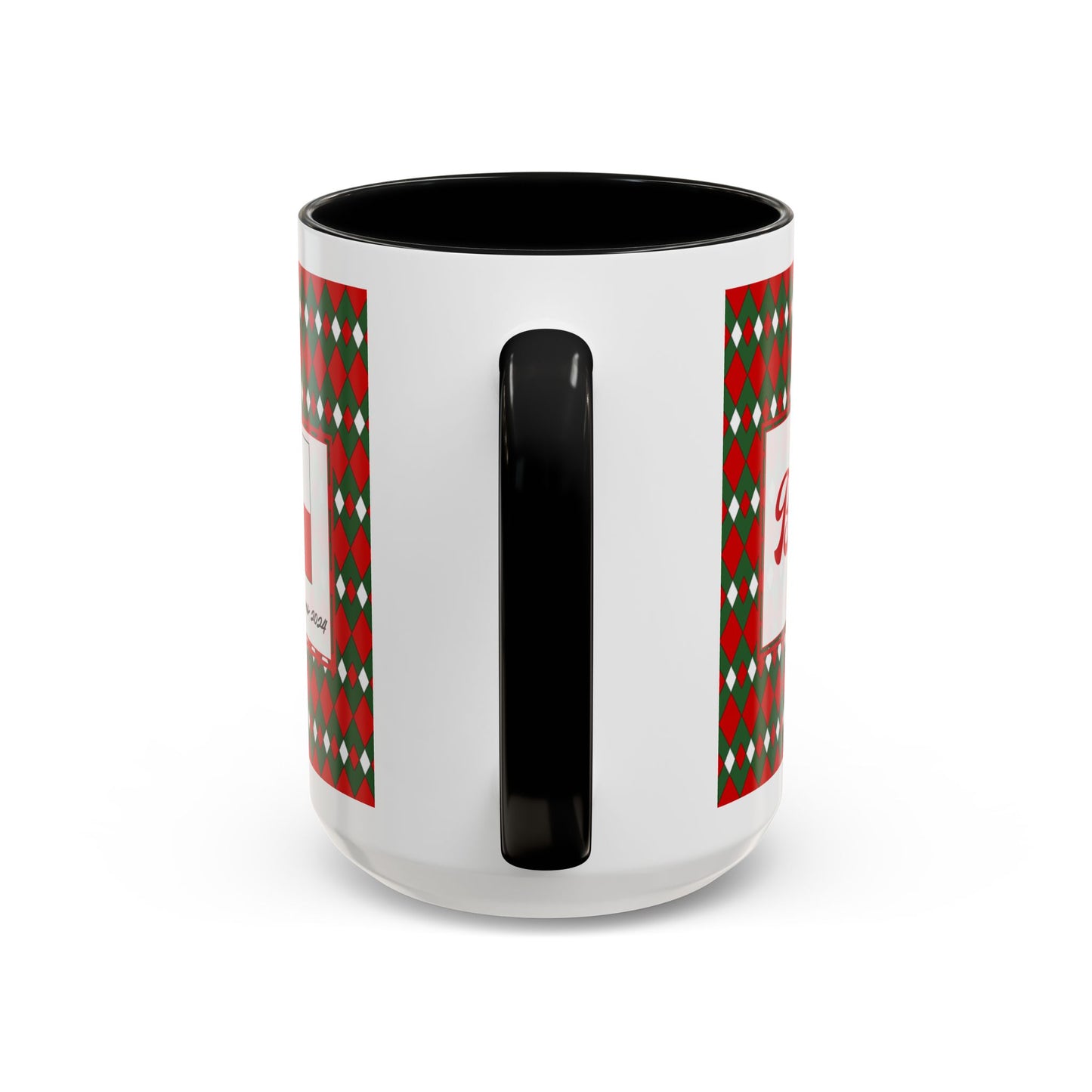 Bright- Christmas Fancy Argyle Personalizable Christmas Ceramic Mug (11oz, 15 oz)