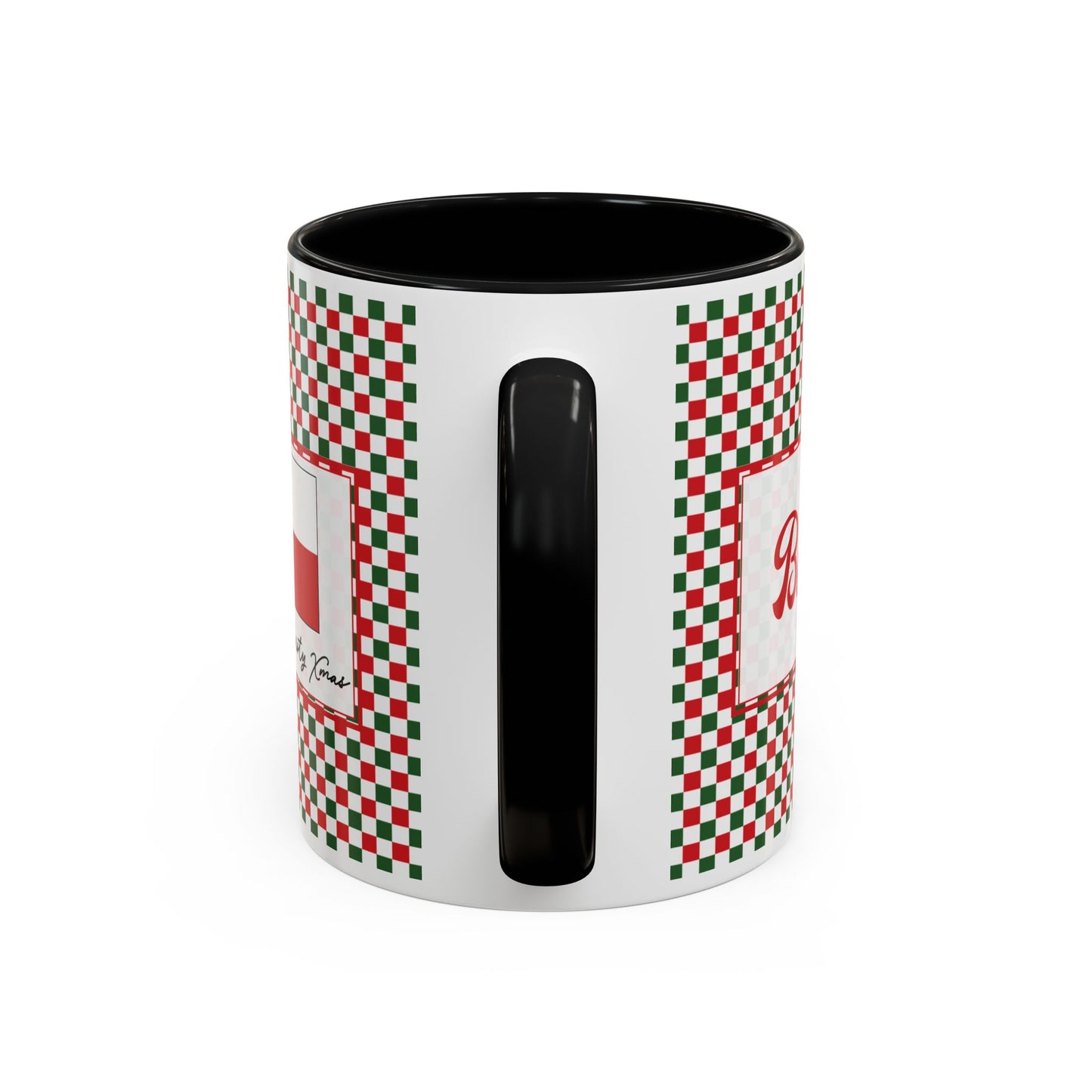 Blitz- Christmas Checkered Personalizable Christmas Ceramic Mug (11oz, 15 oz)