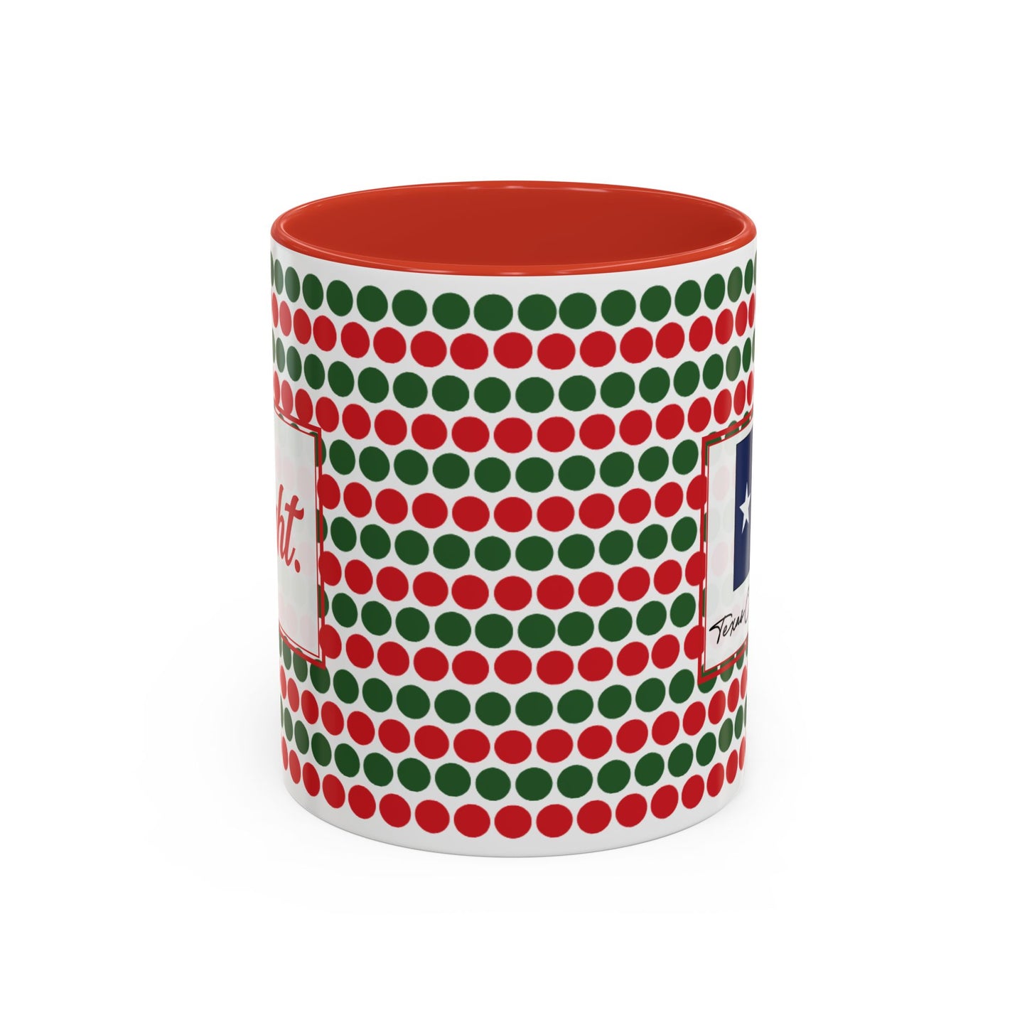 Bright- Christmas Polka Dot Personalizable Christmas Ceramic Mug (11oz, 15 oz)