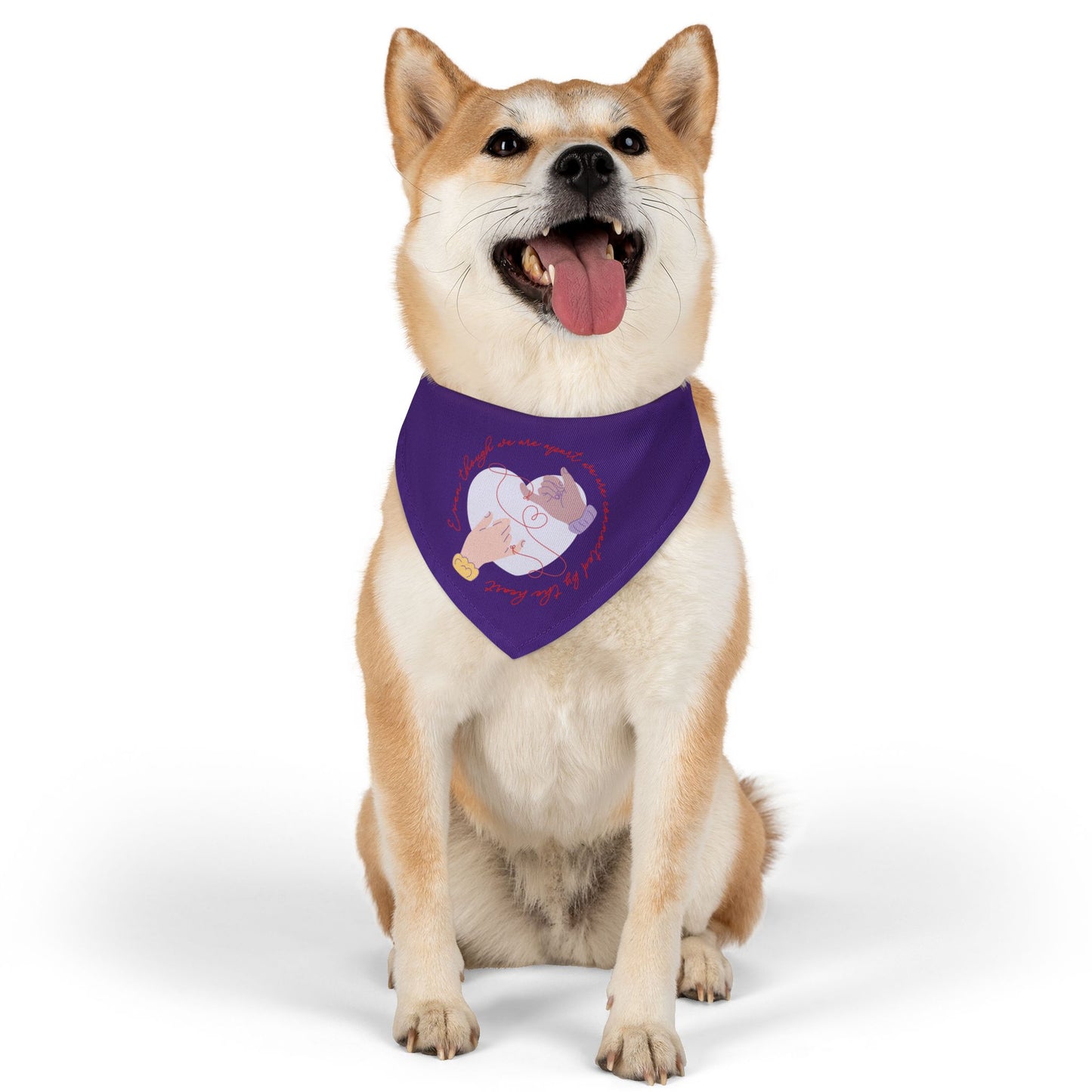 Apart But Connected By The Heart Clip-On Pet Bandana Collar