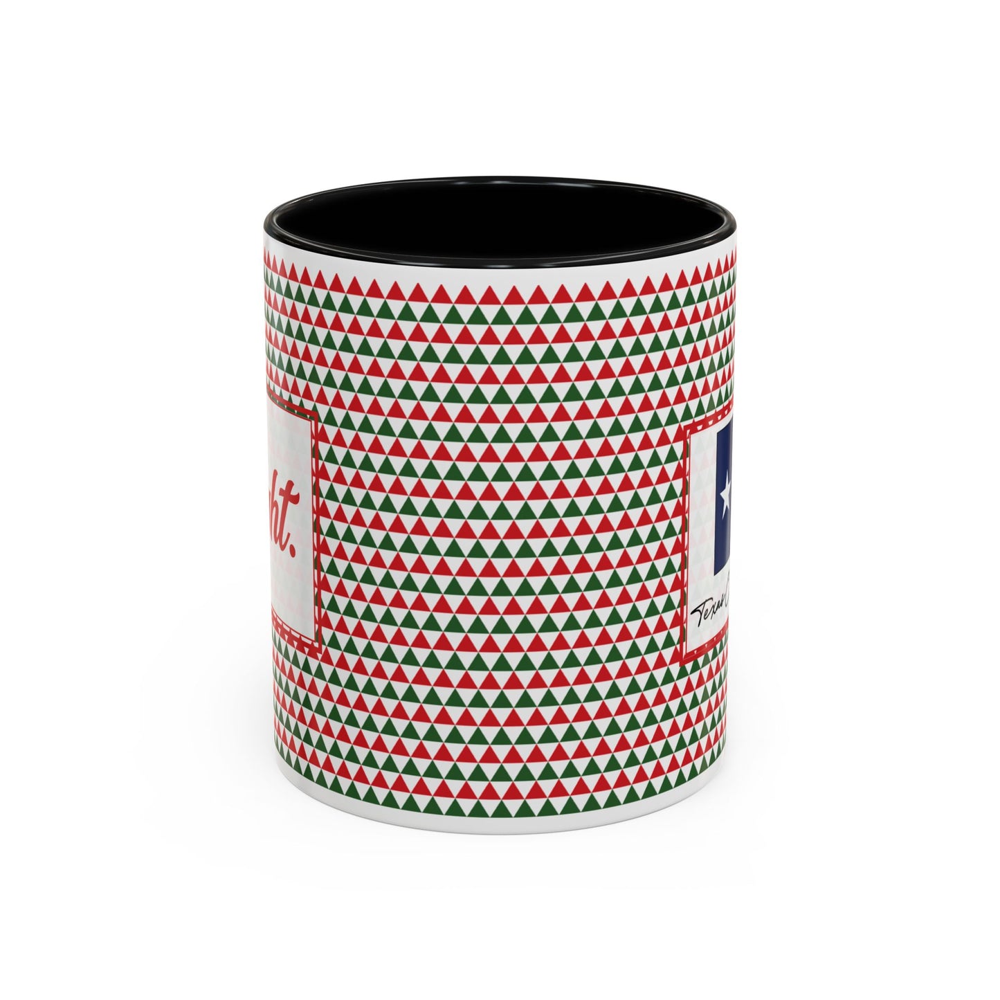 Bright- Red & Green Triangles Personalizable Christmas Ceramic Mug (11oz, 15 oz)