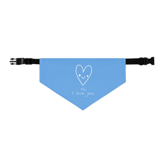 Hi. I Love You. White Clip-On Pet Bandana Collar