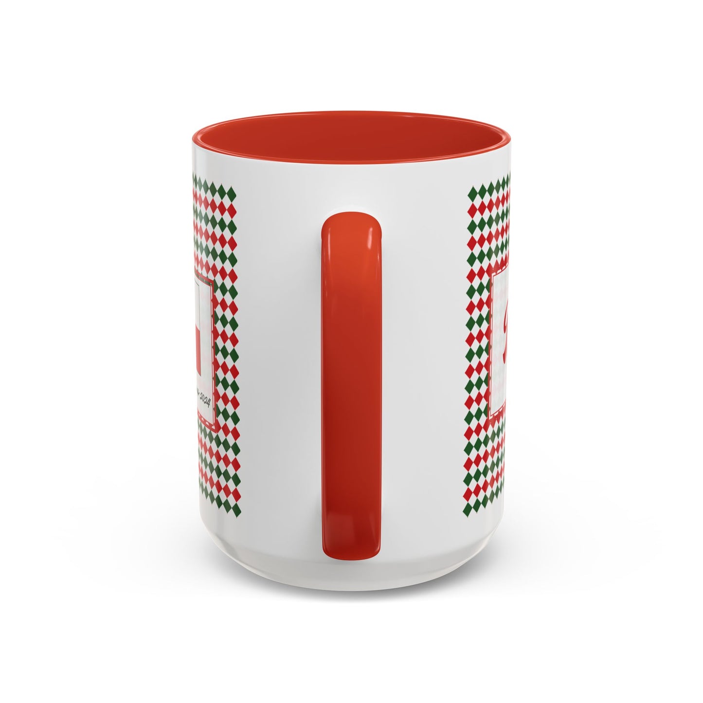 Blitz- Christmas Argyle Personalizable Christmas Ceramic Mug (11oz, 15 oz)