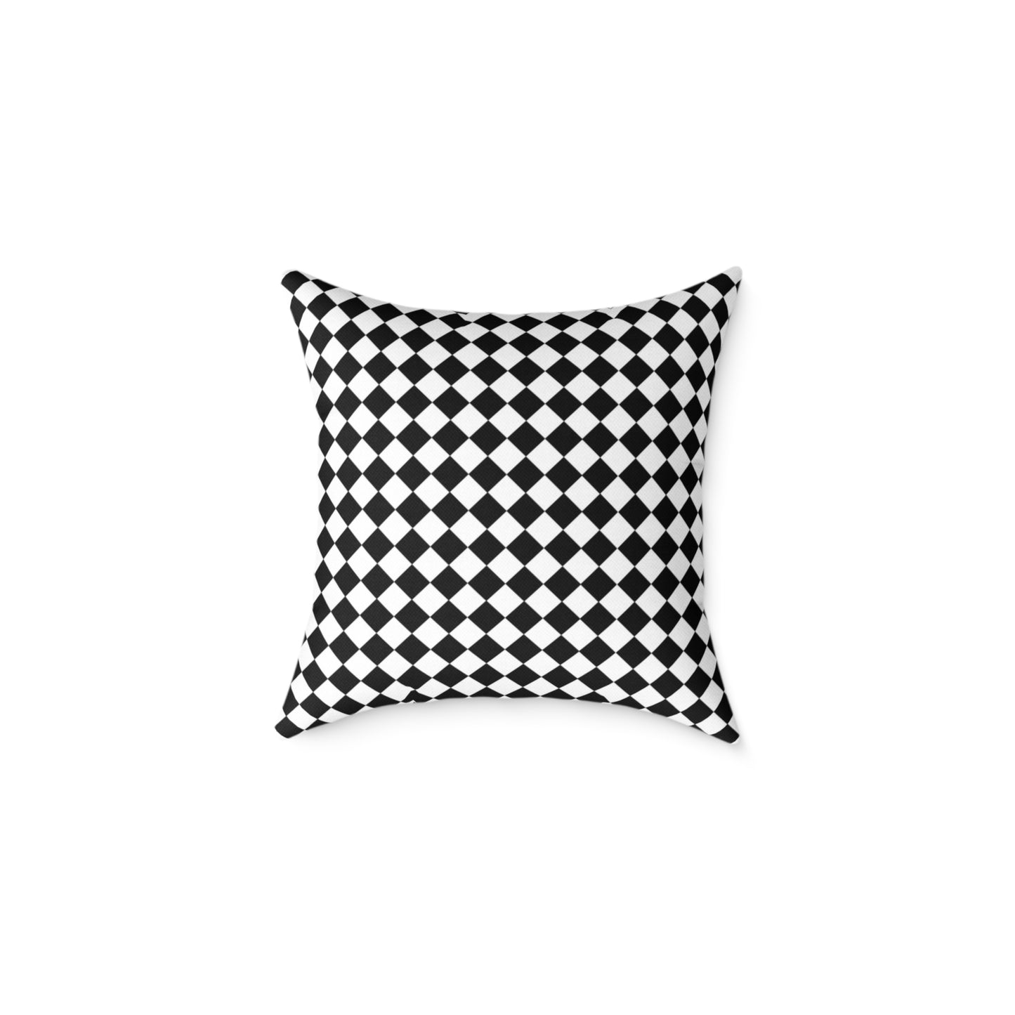 Black & White Argyle Christmas Decorative Pillow | Double‑Sided Poly Canvas Cushion, Vibrant Holiday Décor, 5 Sizes
