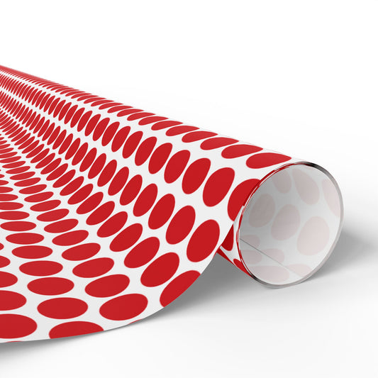 Red Polka Dot Wrapping Paper | Luxury Matte or Glossy Gift Wrap, 90gsm Fine Art Paper, 3 Sizes
