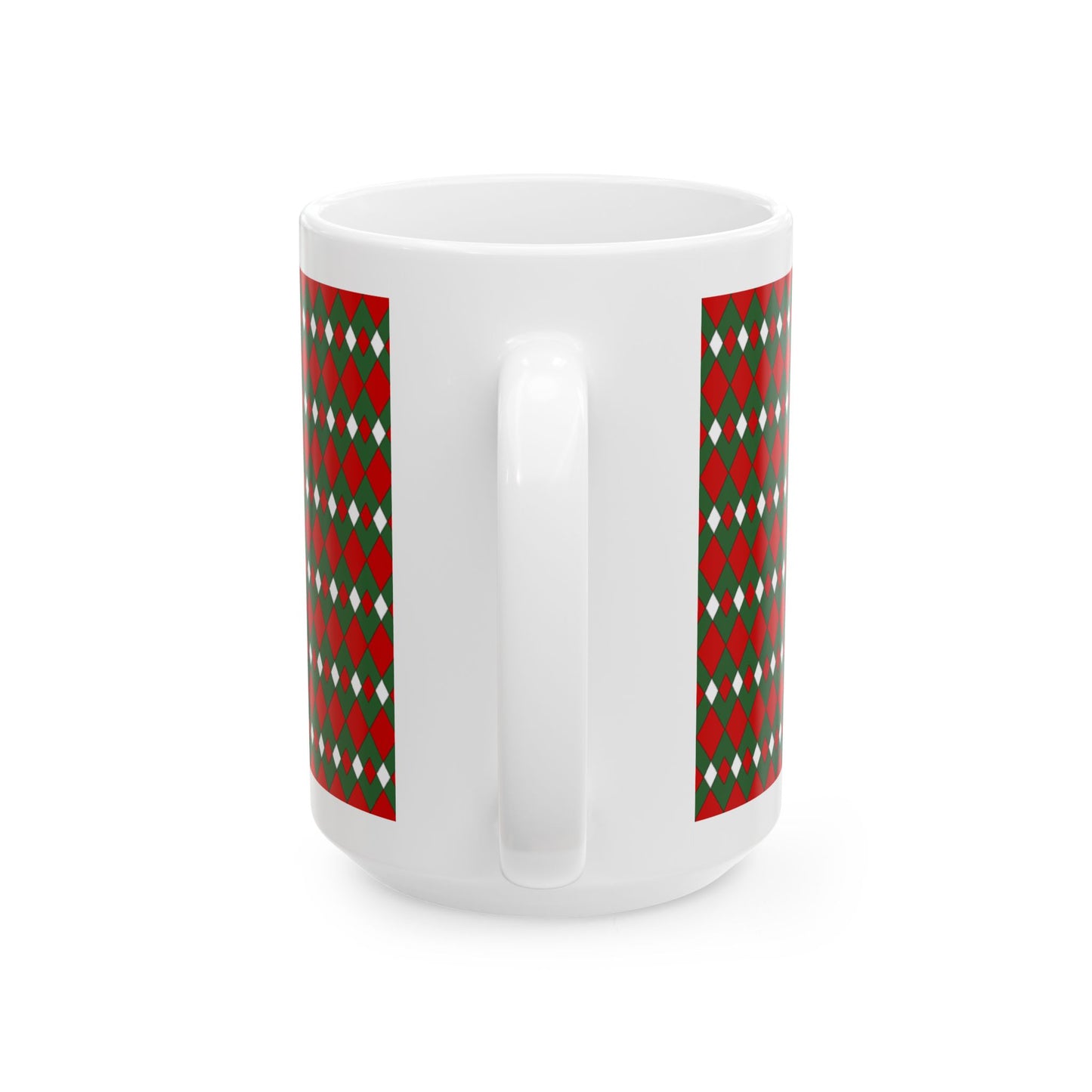 Christmas Fancy Argyle Ceramic Mug, (11oz, 15oz)