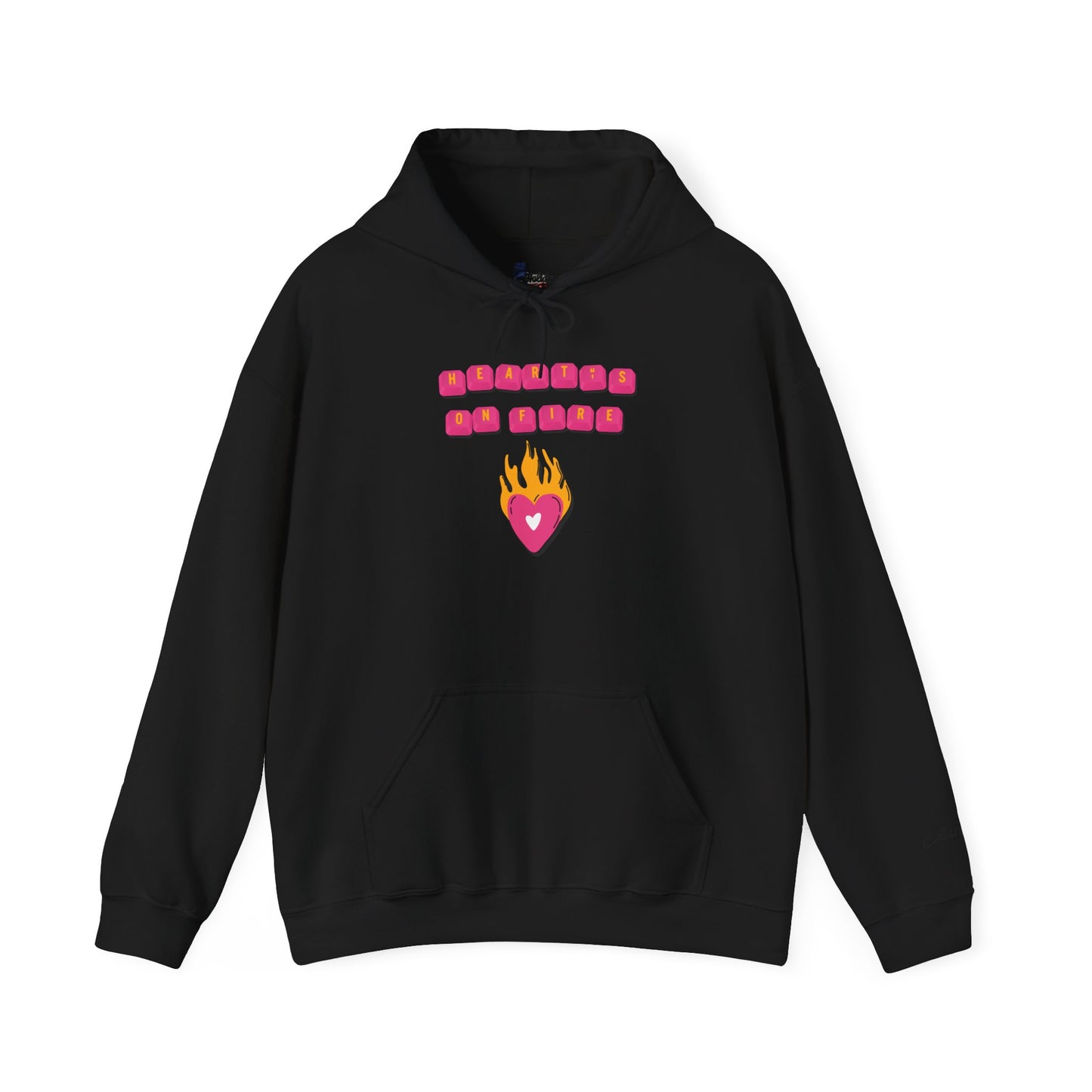 HEART'S ON FIRE Key Caps Flaming Heart Unisex Heavy Blend™ Hooded Sweatshirt