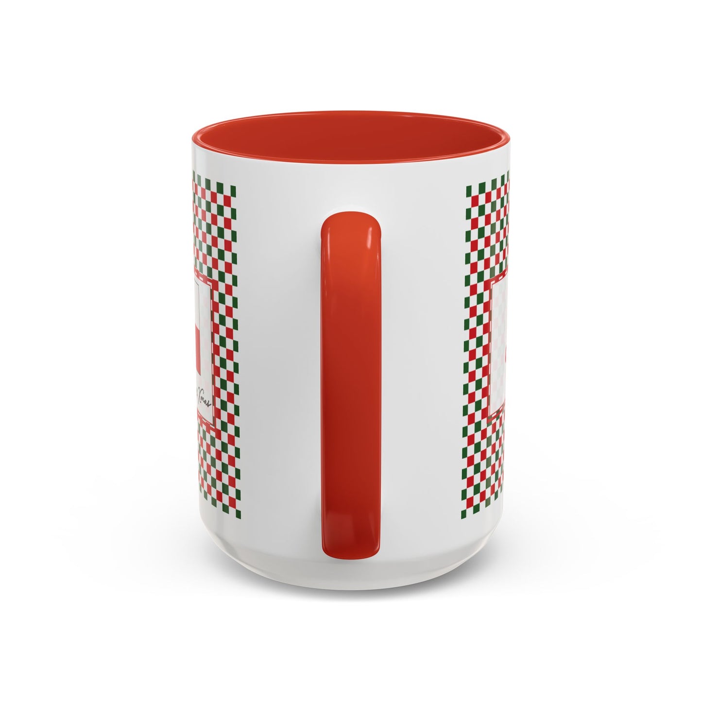 Lit- Christmas Checkered Personalizable Christmas Ceramic Mug (11oz, 15 oz)