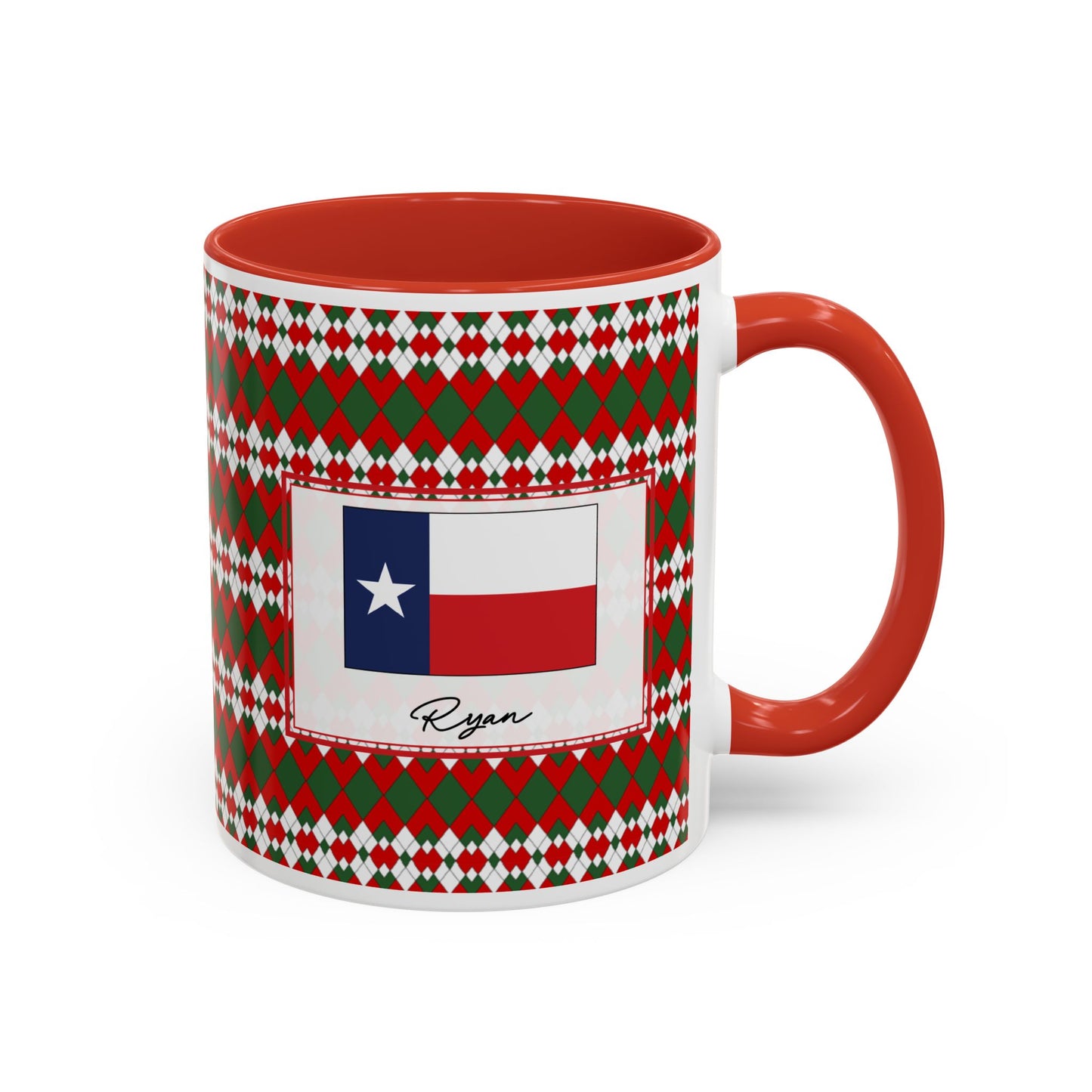 Blitz- Christmas Extra Argyle Personalizable Christmas Ceramic Mug (11oz, 15 oz)