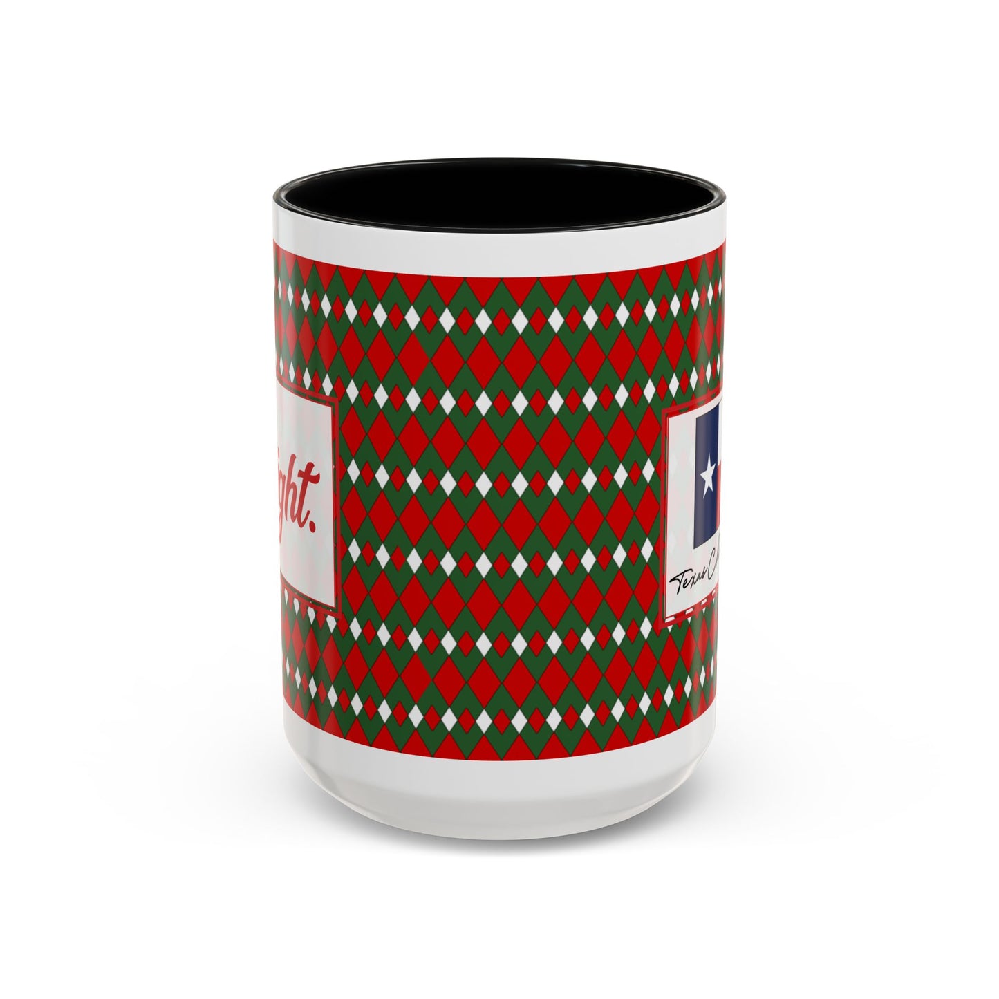 Bright- Christmas Fancy Argyle Personalizable Christmas Ceramic Mug (11oz, 15 oz)