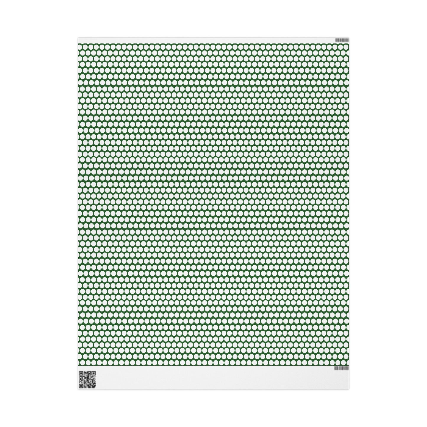 White Polka Dot on Green Wrapping Paper | Luxury Matte or Glossy Gift Wrap, 90gsm Fine Art Paper, 3 Sizes