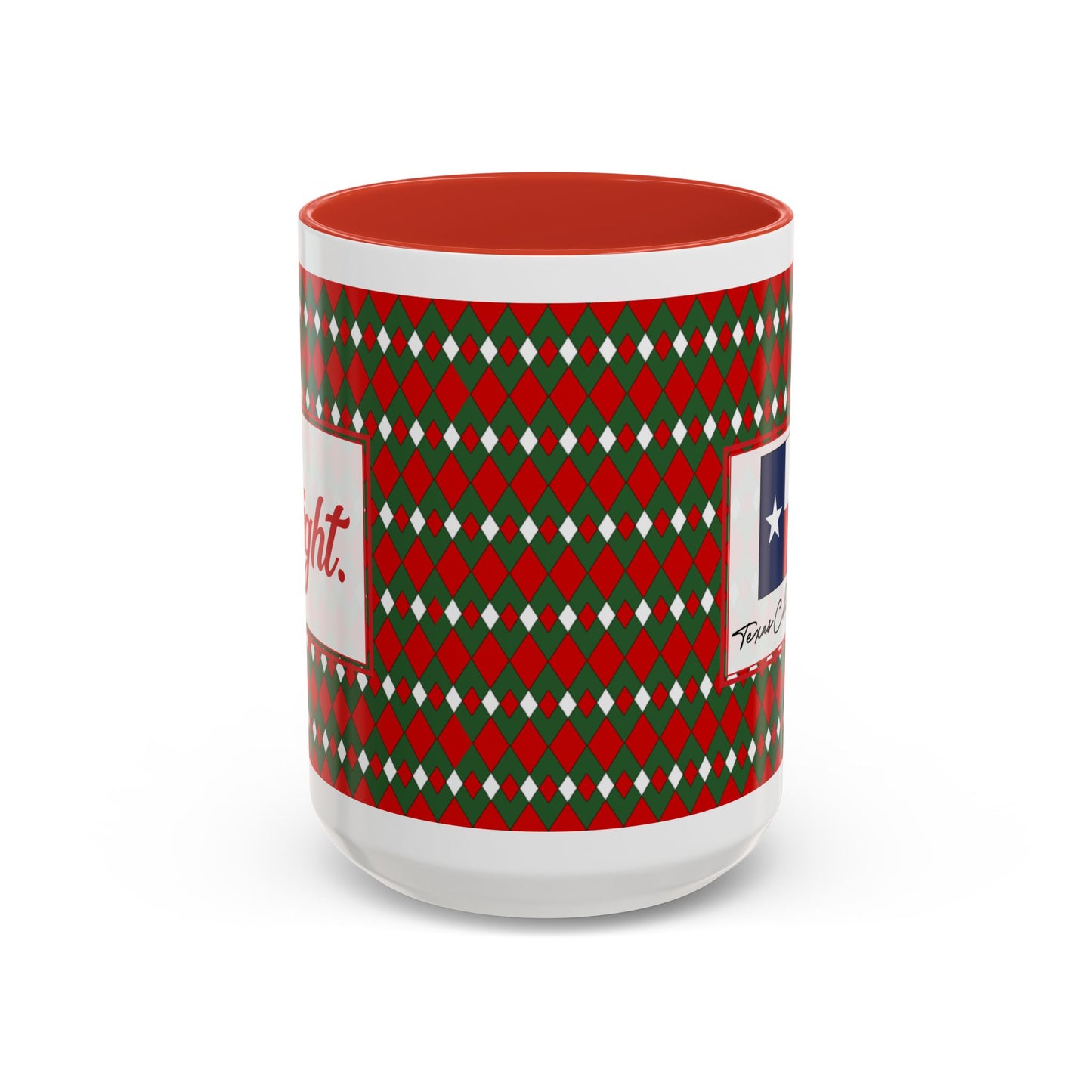 Bright- Christmas Fancy Argyle Personalizable Christmas Ceramic Mug (11oz, 15 oz)