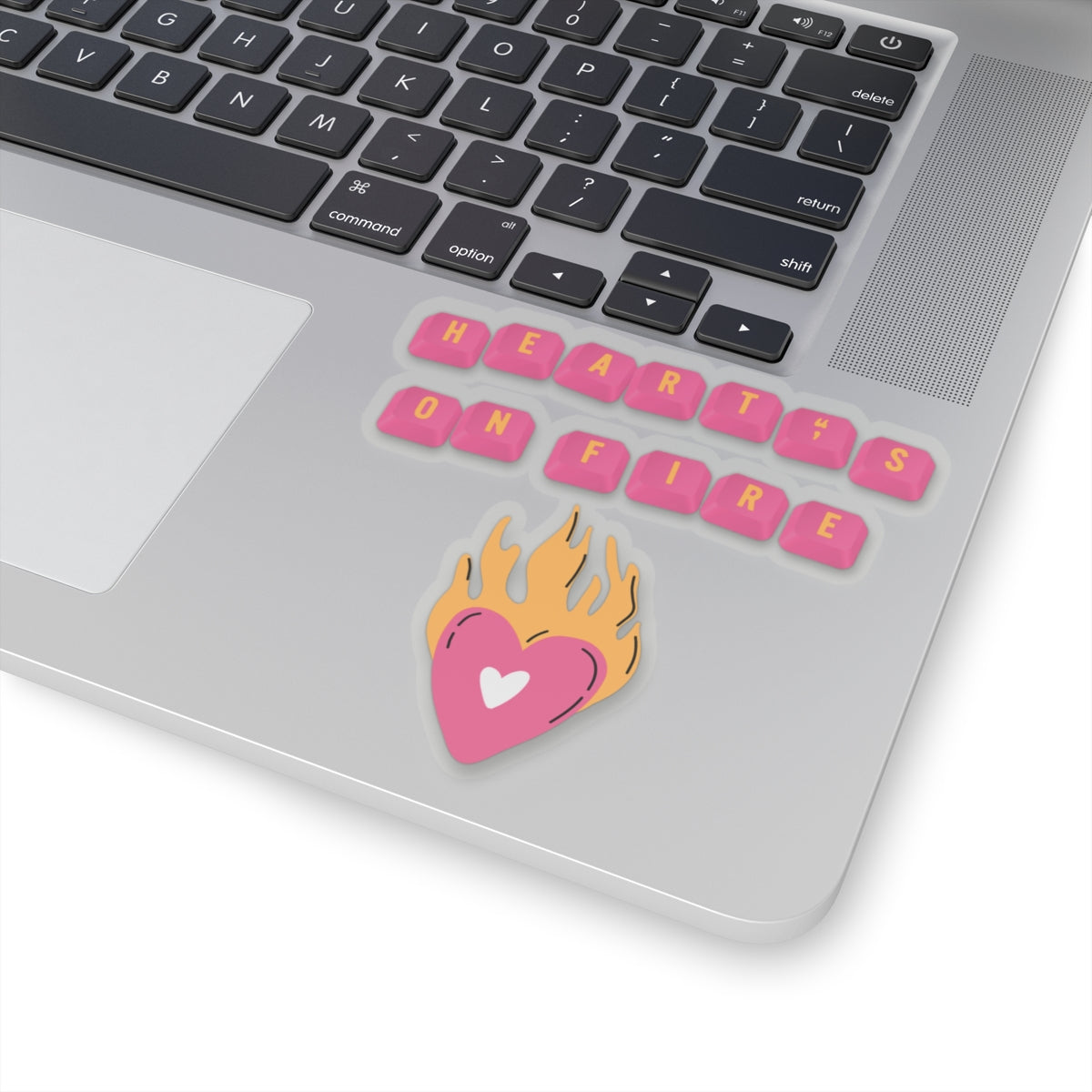 HEARTS ON FIRE Key Caps Flaming Heart Valentine Kiss-Cut Stickers