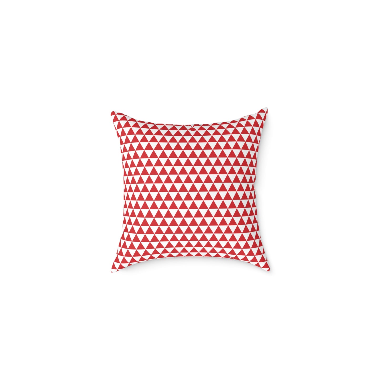 Red Triangle Christmas Decorative Pillow | Double‑Sided Poly Canvas Cushion, Vibrant Holiday Décor, 5 Sizes