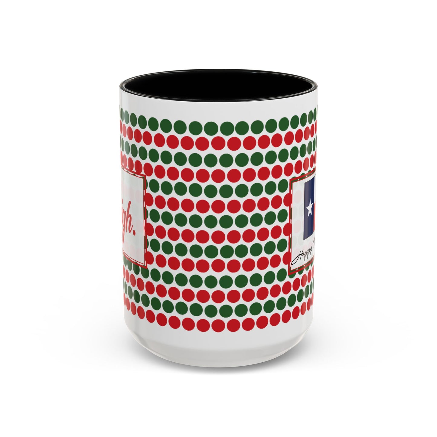 Sleigh- Christmas Polka Dots Personalizable Christmas Ceramic Mug (11oz, 15 oz)