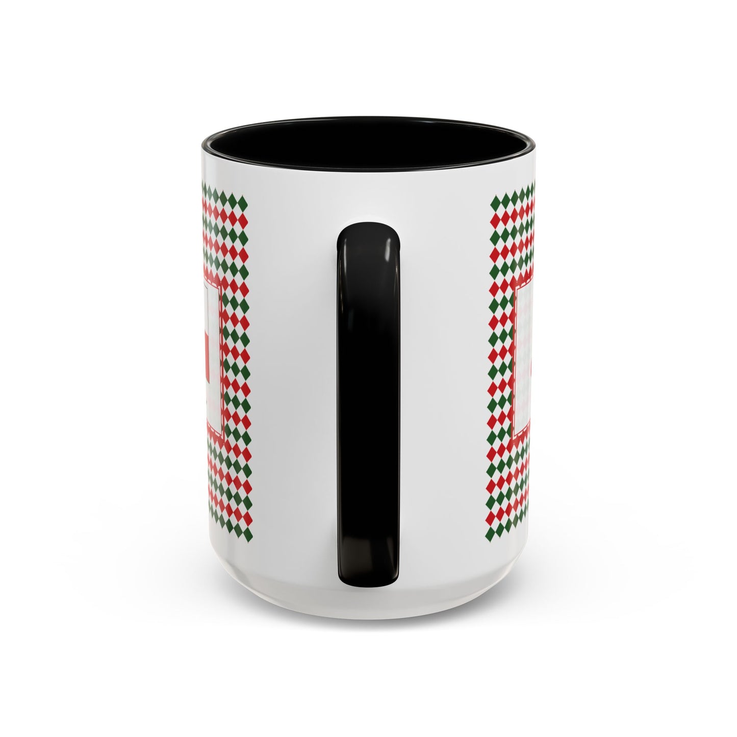 Lit- Christmas Argyle Personalizable Christmas Ceramic Mug (11oz, 15 oz)