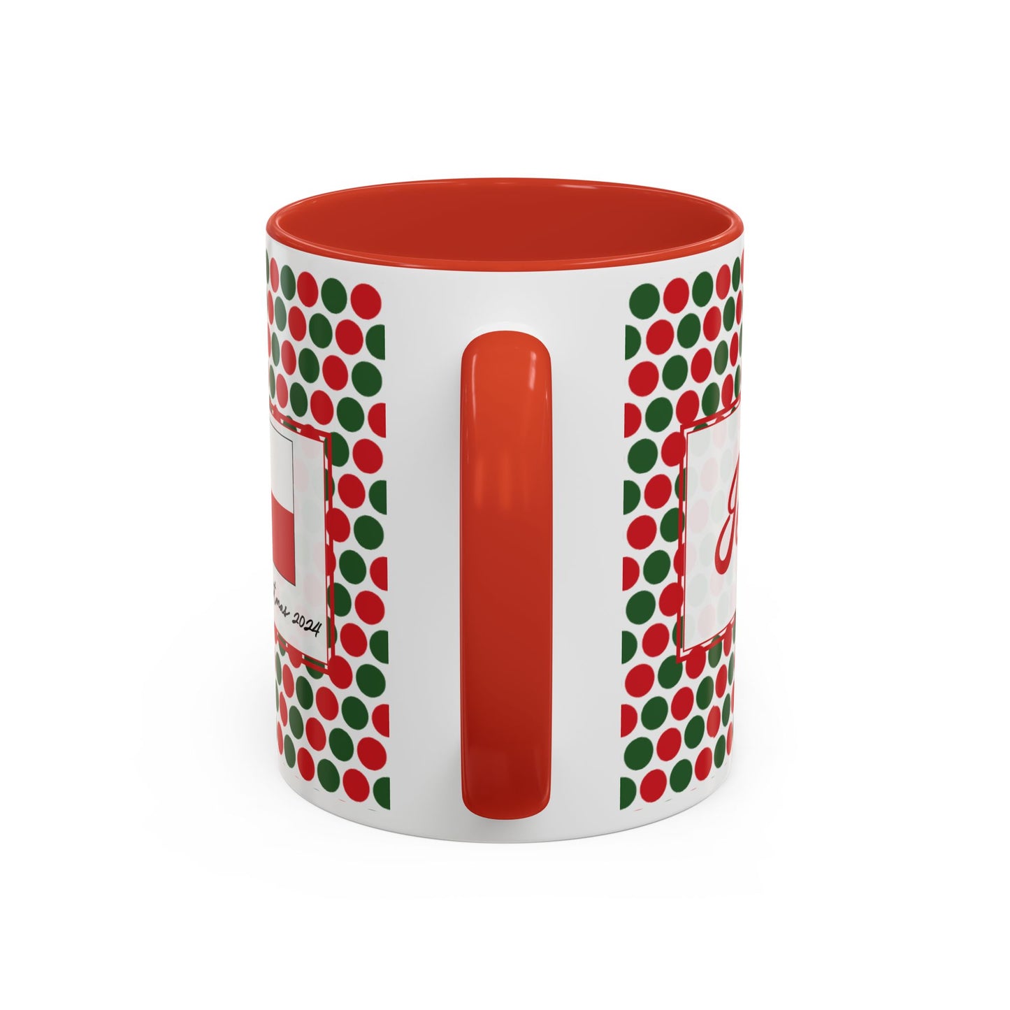 Jolly- Christmas Polka Dot Party Personalizable Christmas Ceramic Mug (11oz, 15 oz)