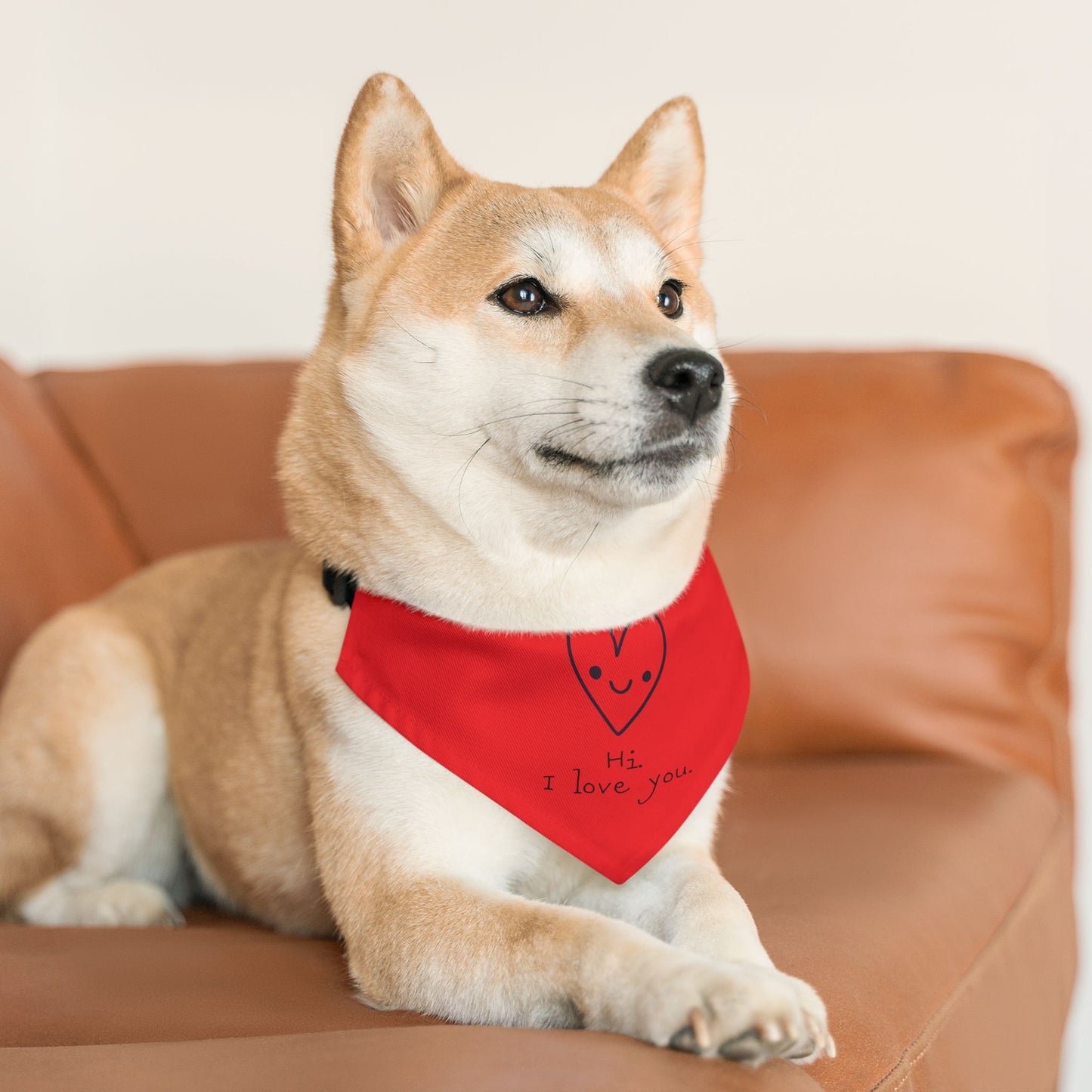 Hi. I Love You. Clip-On Pet Bandana Collar