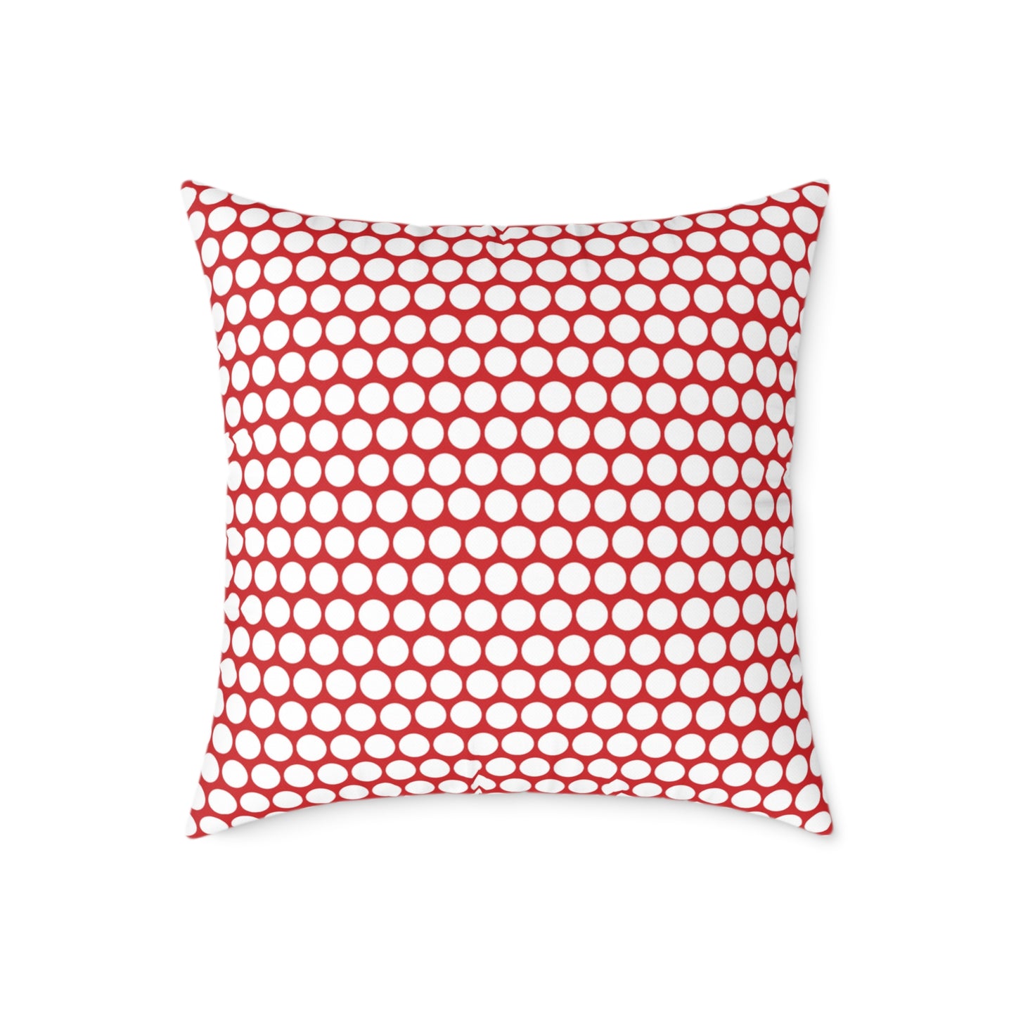 White Polka Dot on Red Christmas Decorative Pillow | Double‑Sided Poly Canvas Cushion, Vibrant Holiday Décor, 5 Sizes