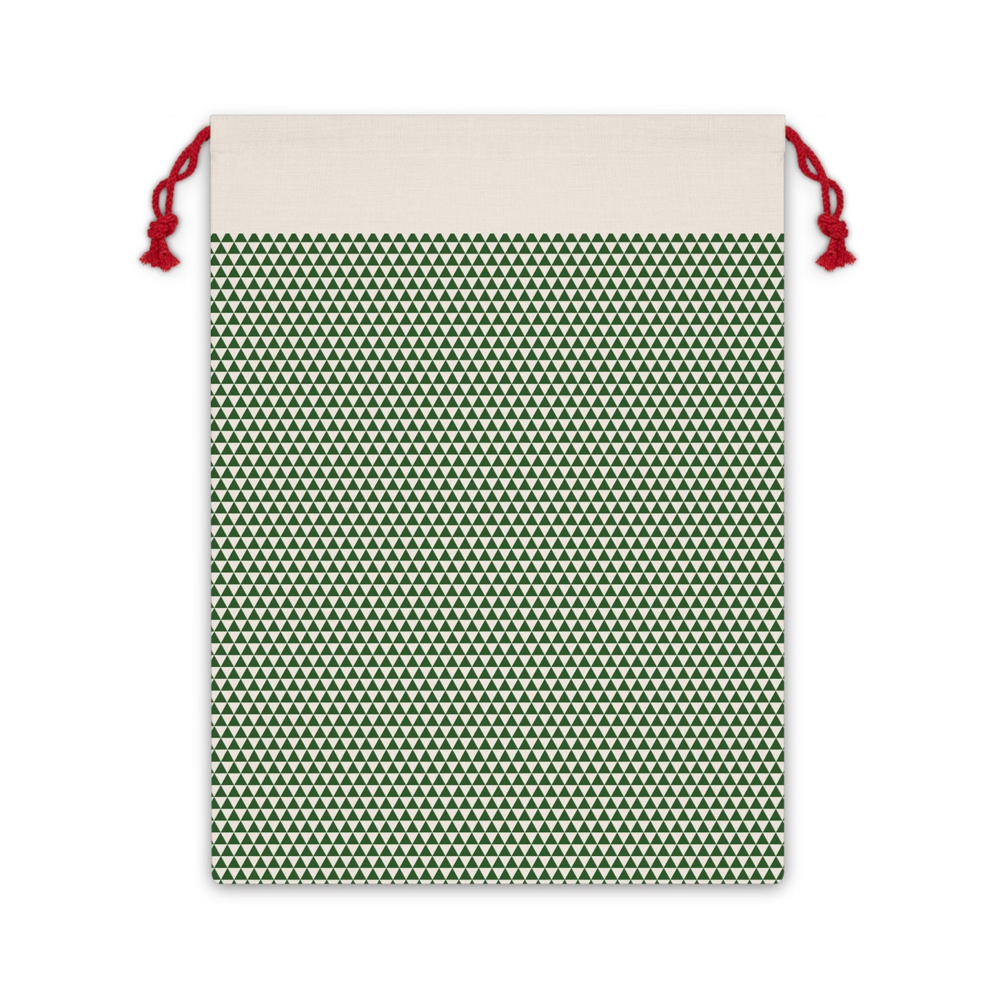 Green Triangles Pattern Canvas Gift Bag | Reusable Drawstring Pouch